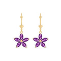 Yellow Gold Heritage Earrings Amethyst 10K — Stella