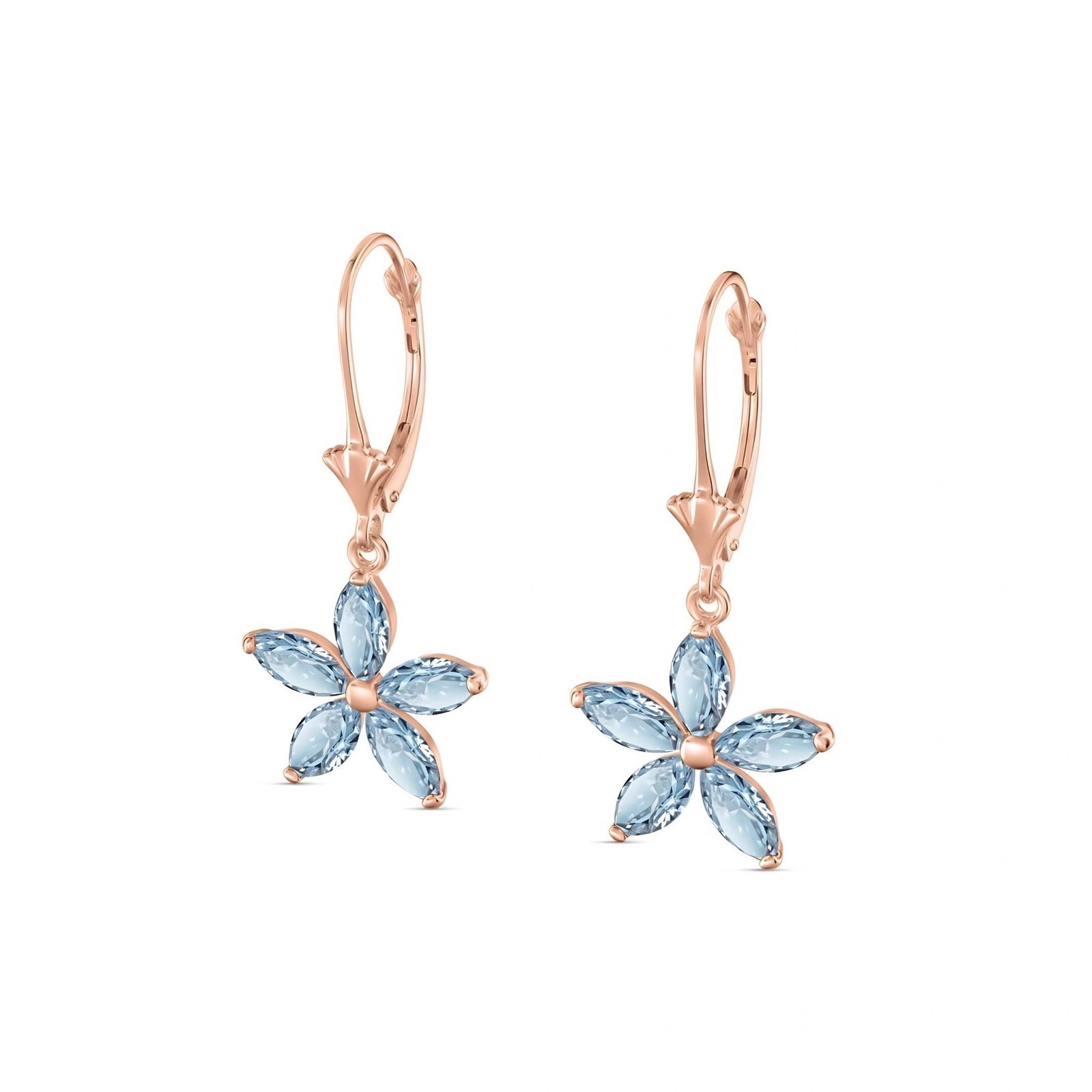 Rose Gold Heritage Earrings Aquamarine 10K — Stella