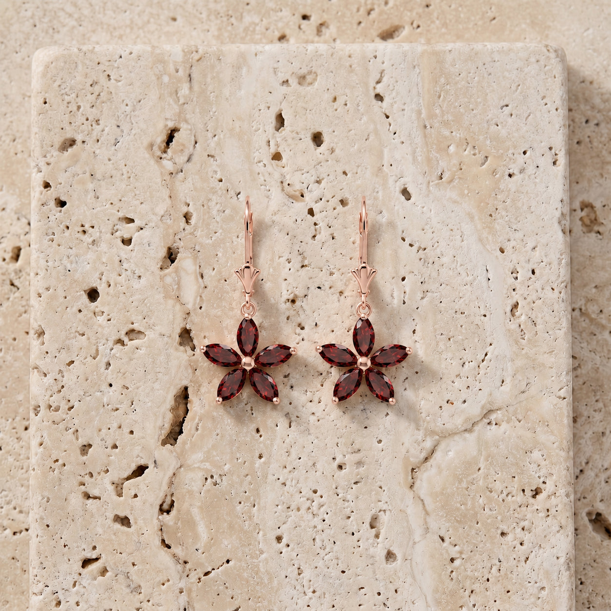 Rose Gold Heritage Earrings Aquamarine 10K — Stella