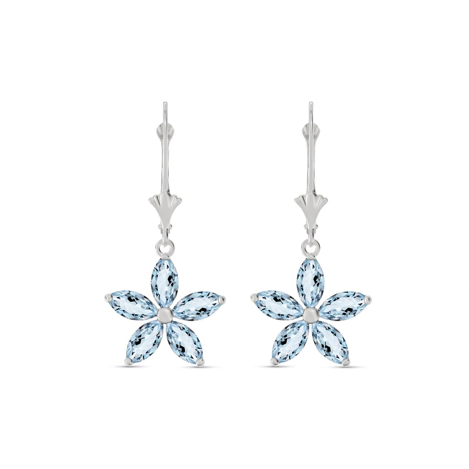 White Gold Heritage Earrings Aquamarine 10K — Stella