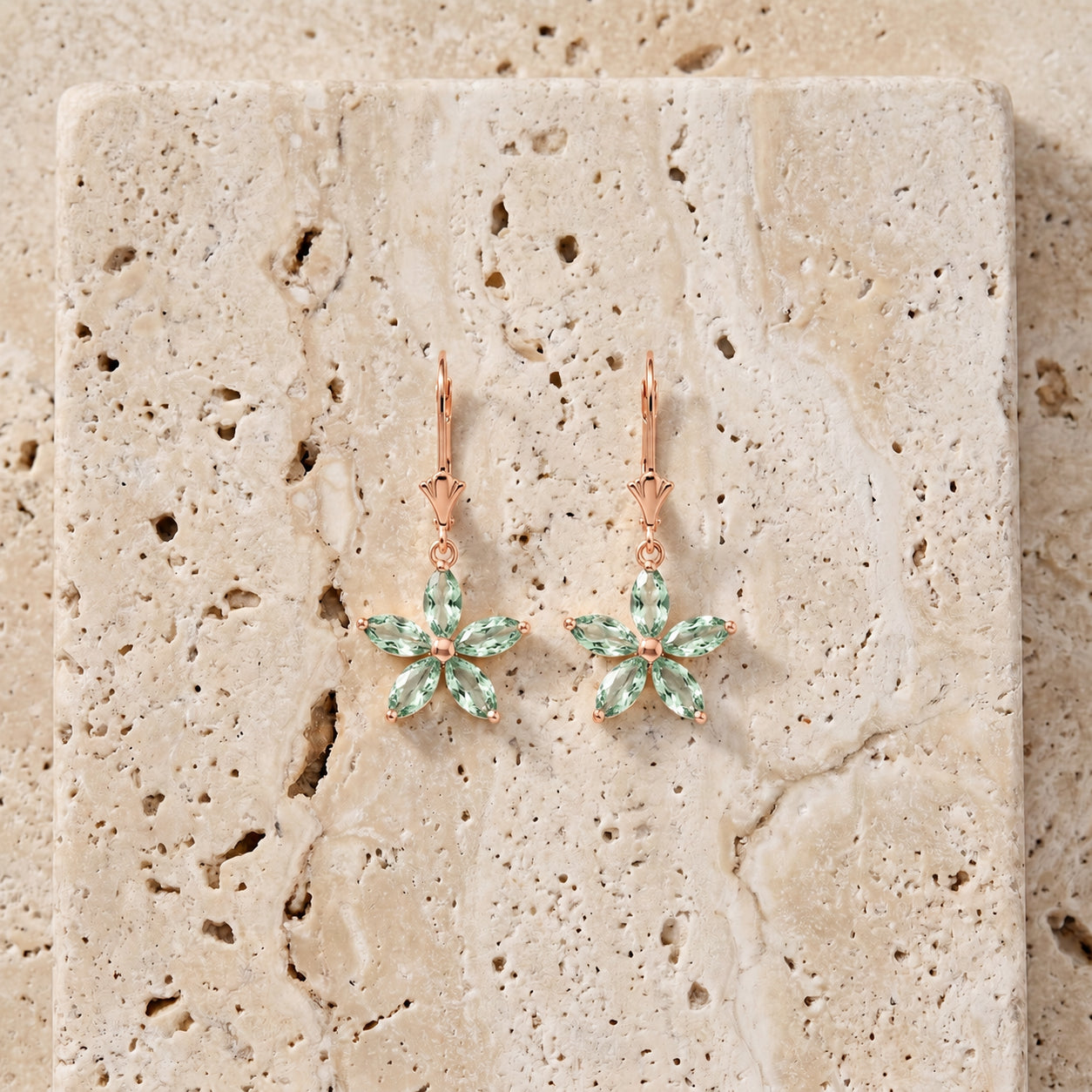 Rose Gold Heritage Earrings Garnet 10K — Stella