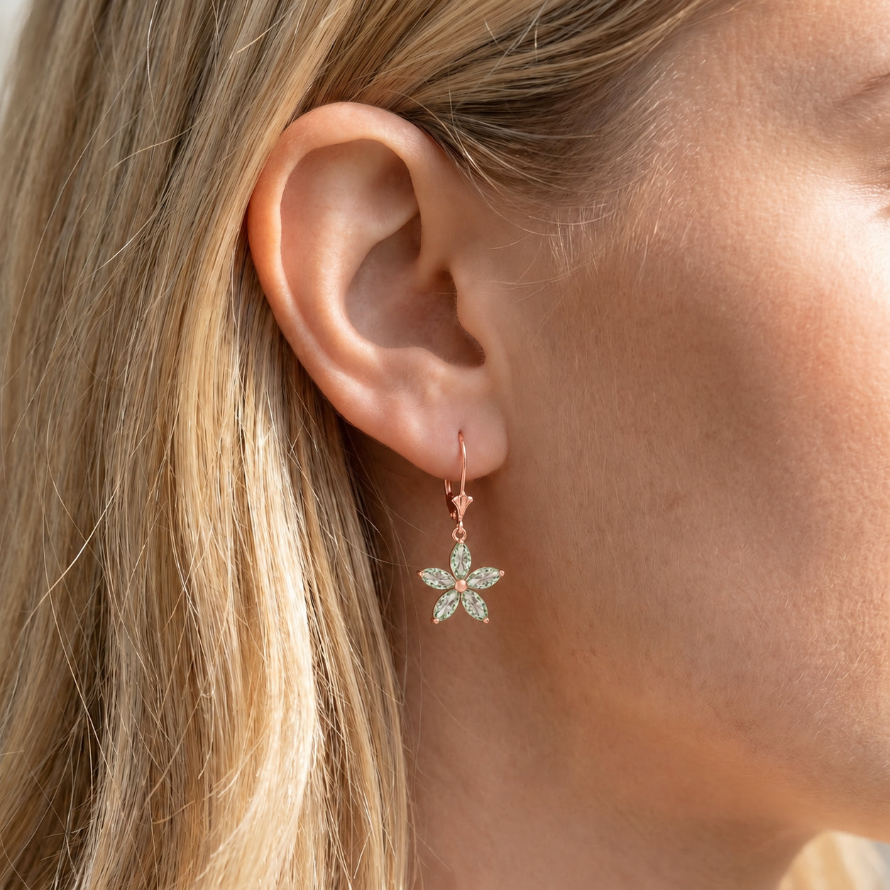 Rose Gold Heritage Earrings Garnet 10K — Stella