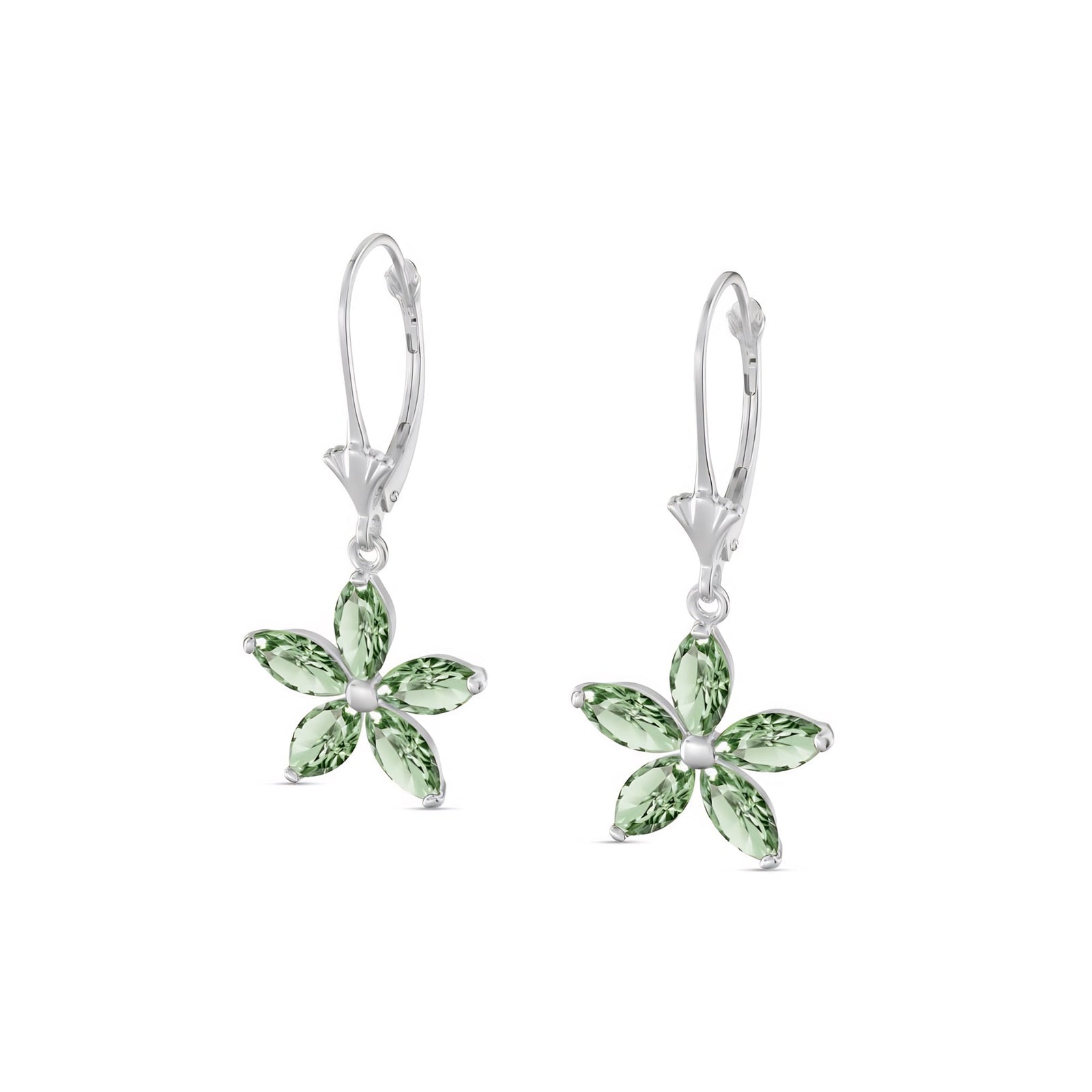 White Gold Heritage Earrings Garnet 10K — Stella
