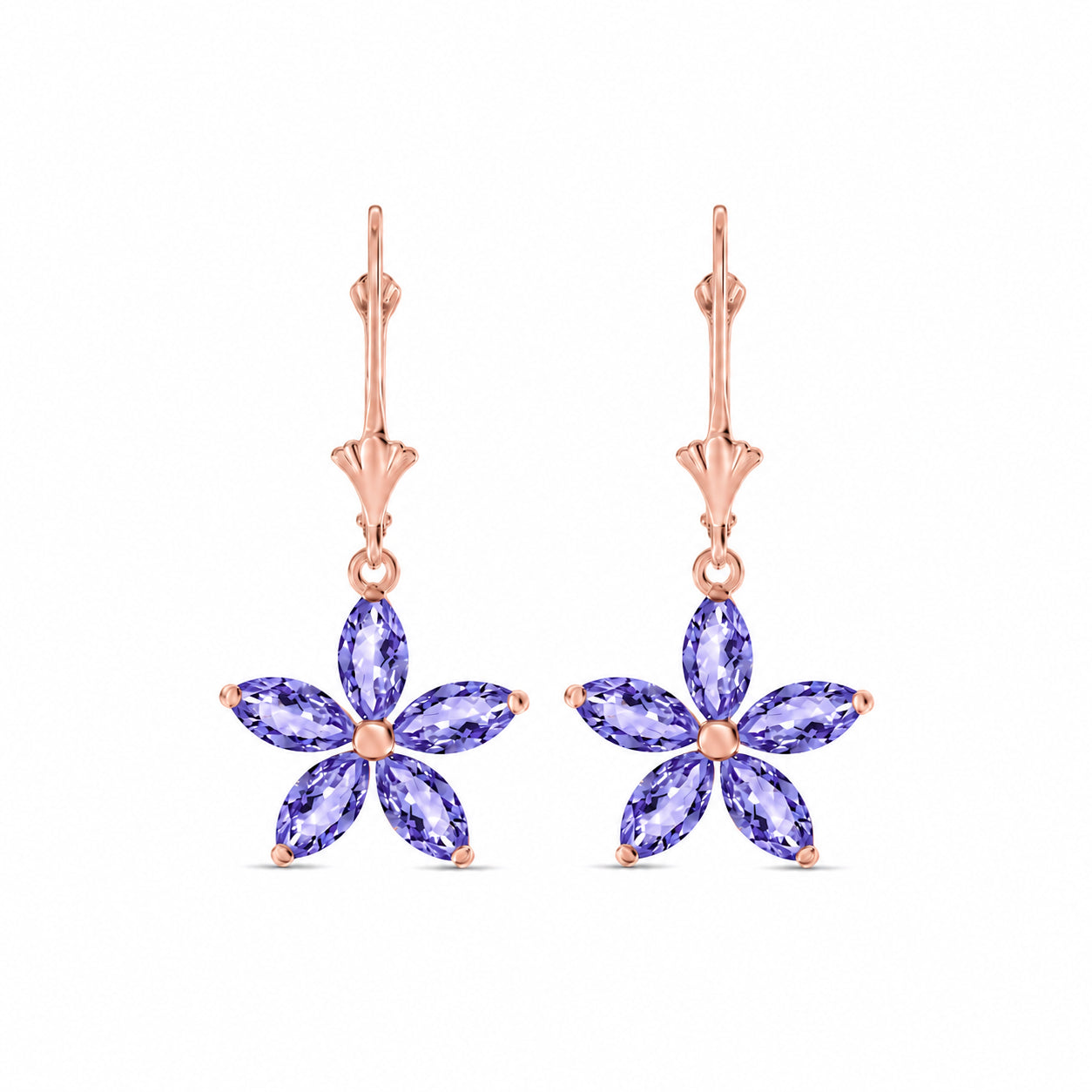 Rose Gold Heritage Earrings Green Amethyst 10K — Stella