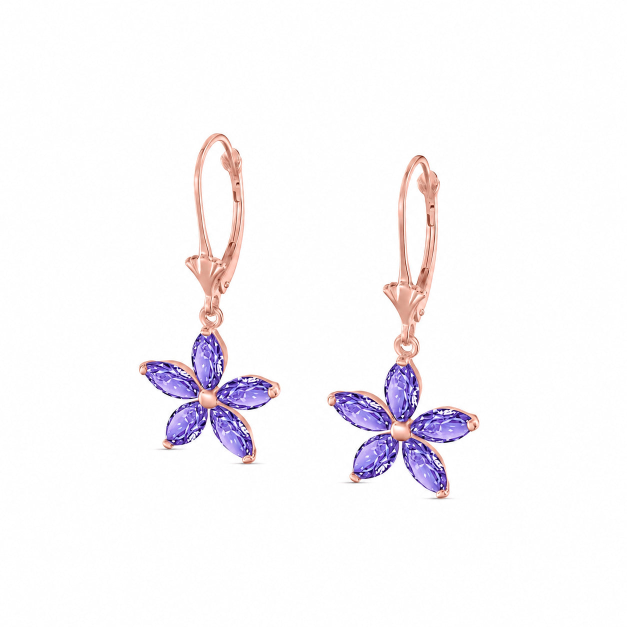 Rose Gold Heritage Earrings Green Amethyst 10K — Stella