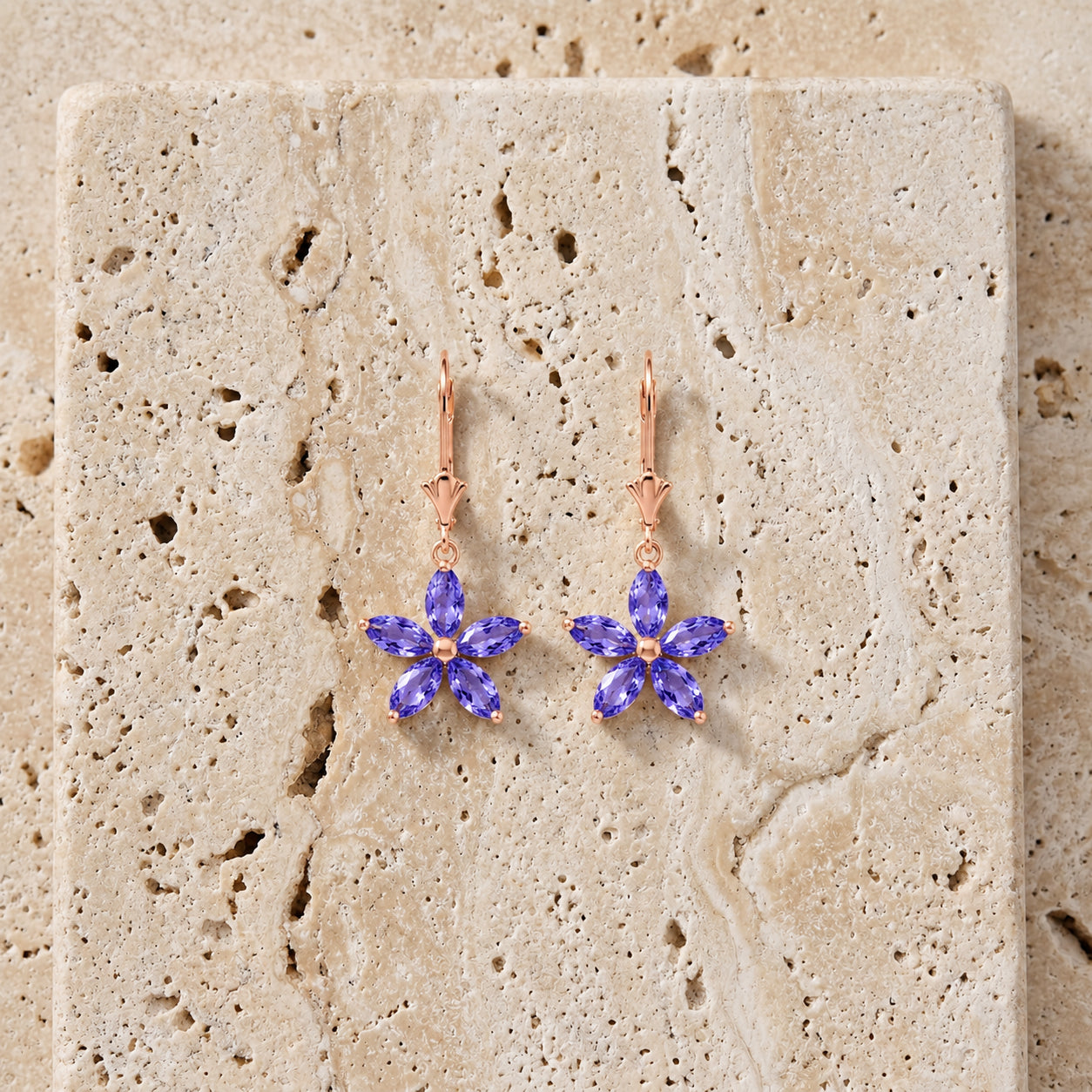 Rose Gold Heritage Earrings Green Amethyst 10K — Stella