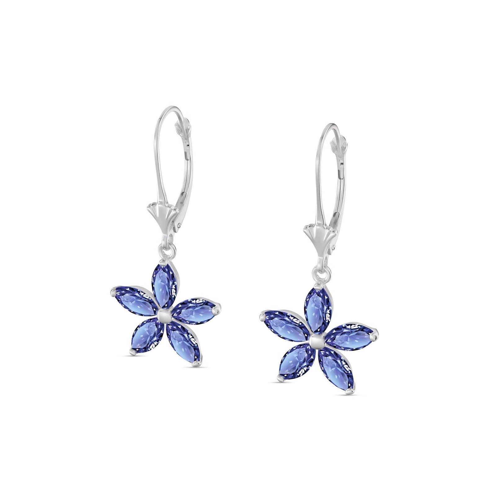 White Gold Heritage Earrings Green Amethyst 10K — Stella