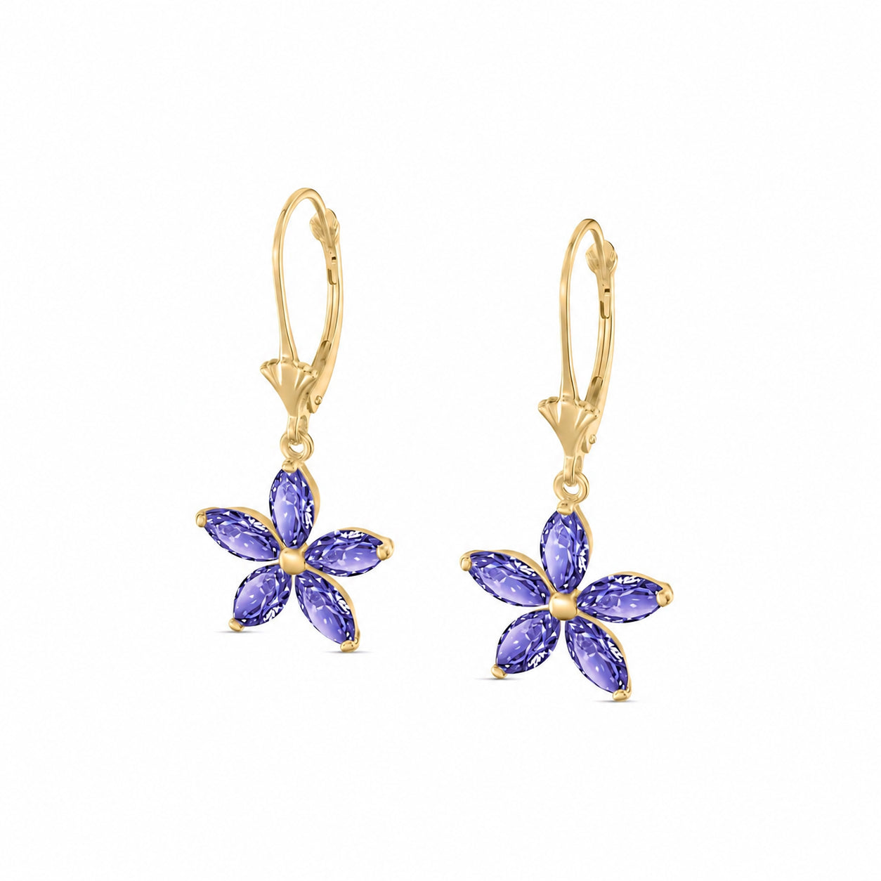 Yellow Gold Heritage Earrings Green Amethyst 10K — Stella