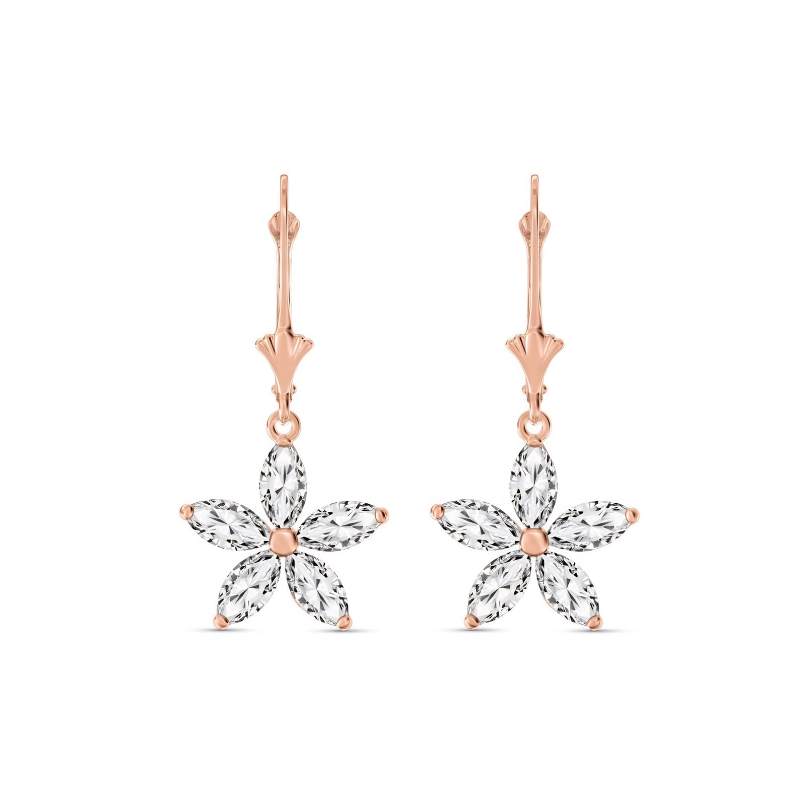 Rose Gold Heritage Earrings White Topaz 10K — Stella