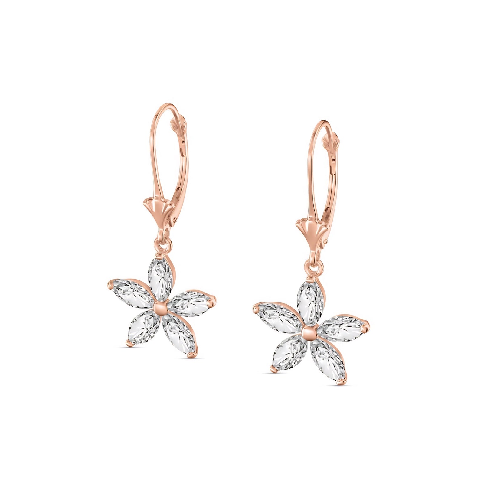 Rose Gold Heritage Earrings White Topaz 10K — Stella