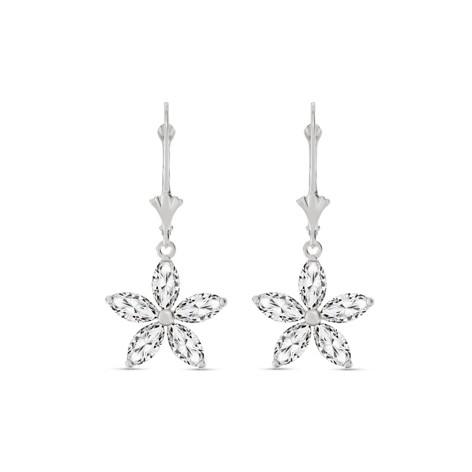 White Gold Heritage Earrings White Topaz 10K — Stella