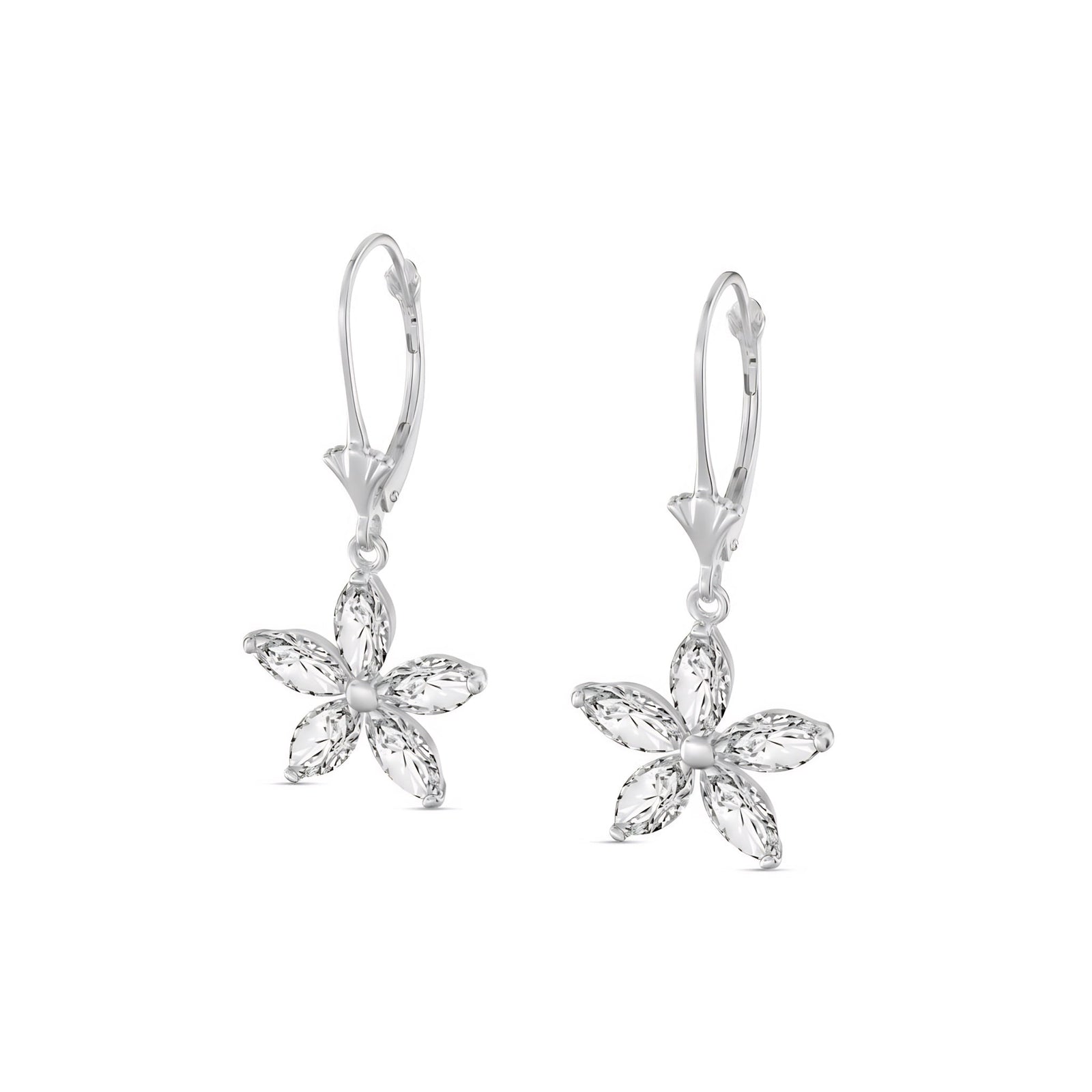 White Gold Heritage Earrings White Topaz 10K — Stella