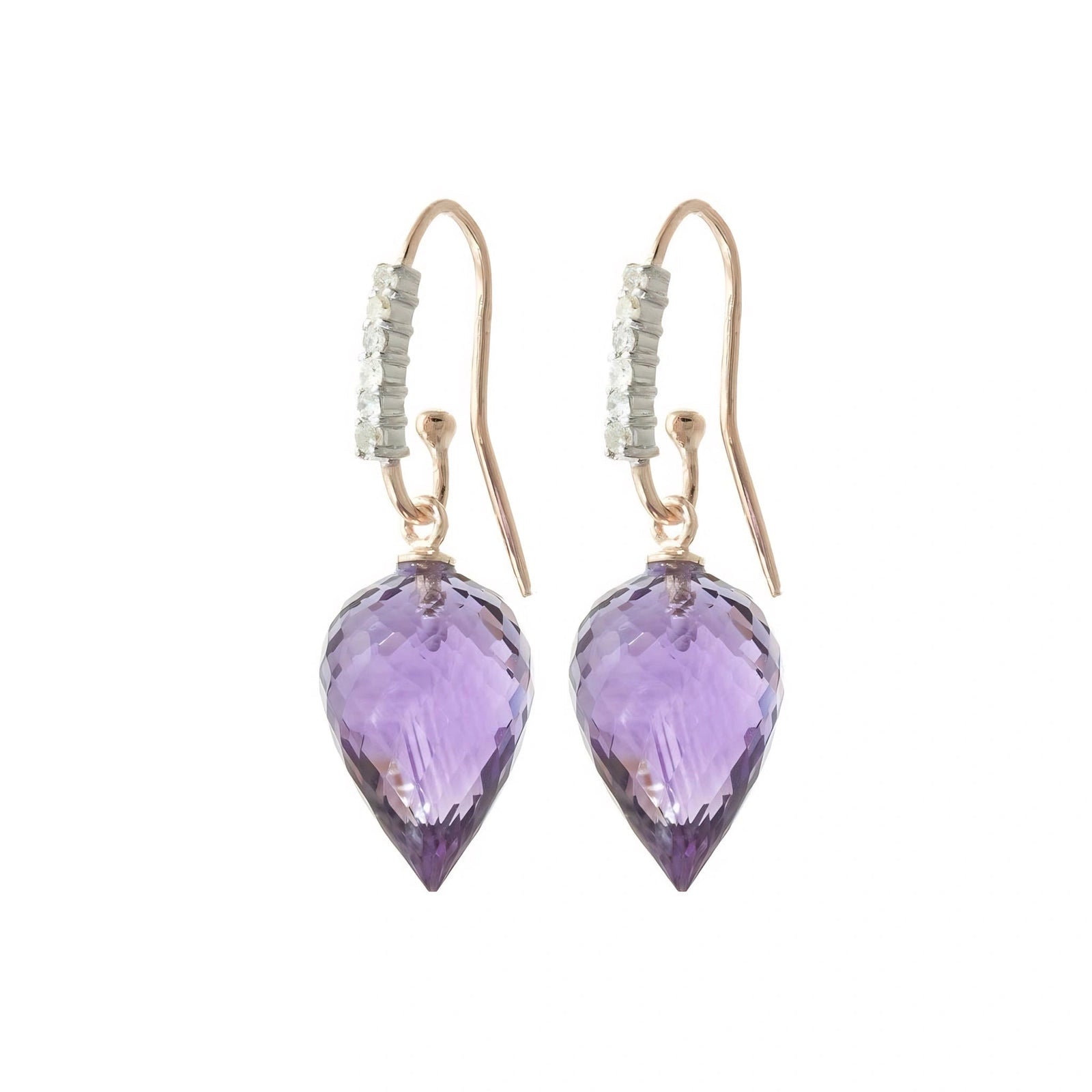 Rose Gold Earrings Amethyst 10K — Carina