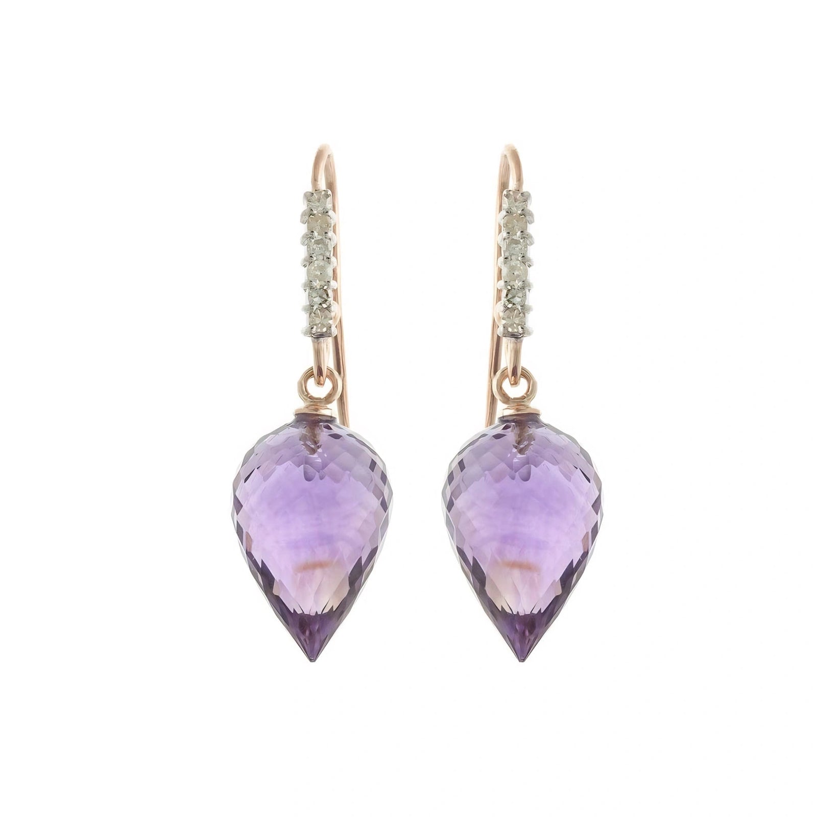 Rose Gold Earrings Amethyst 10K — Carina