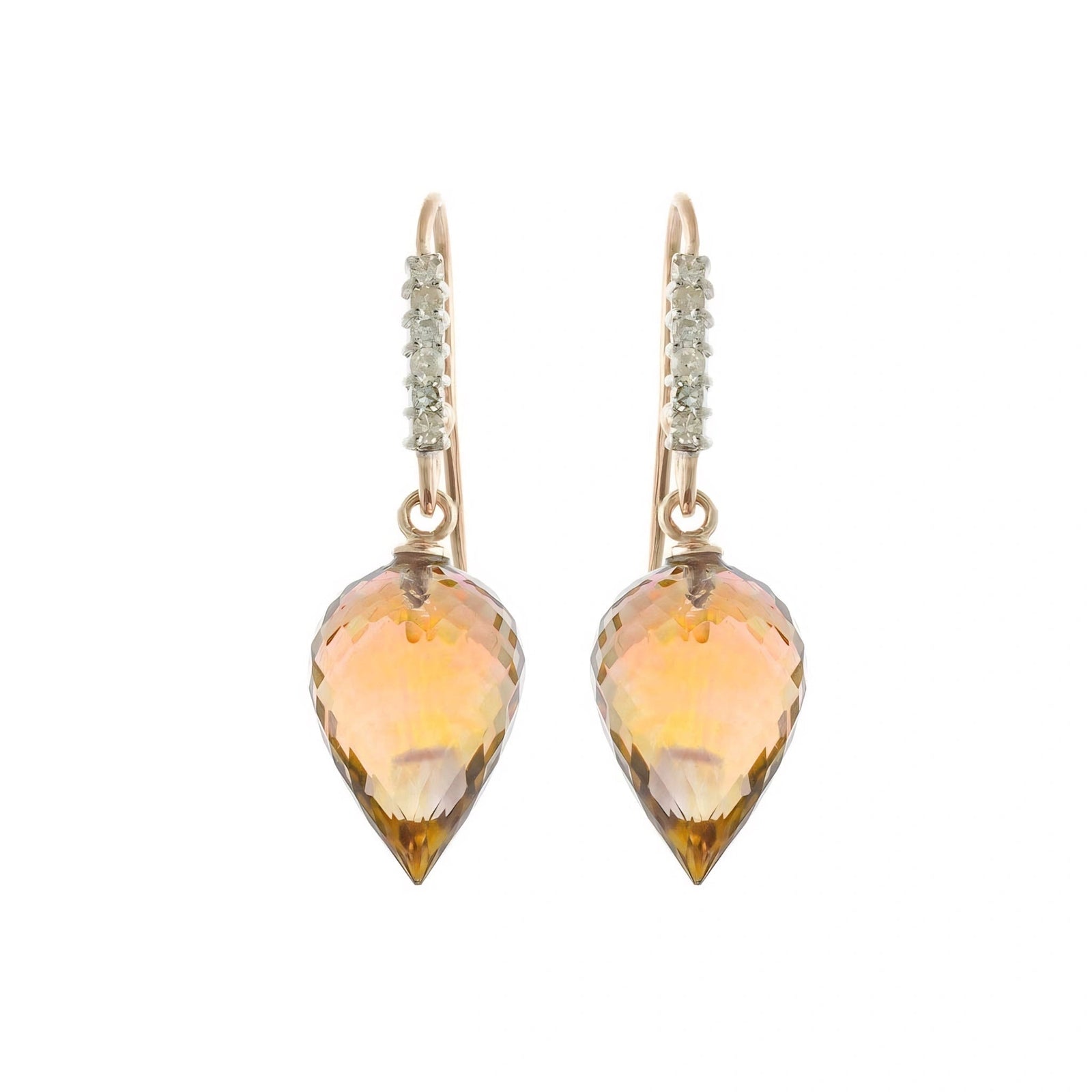 Rose Gold Earrings Citrine 10K — Carina