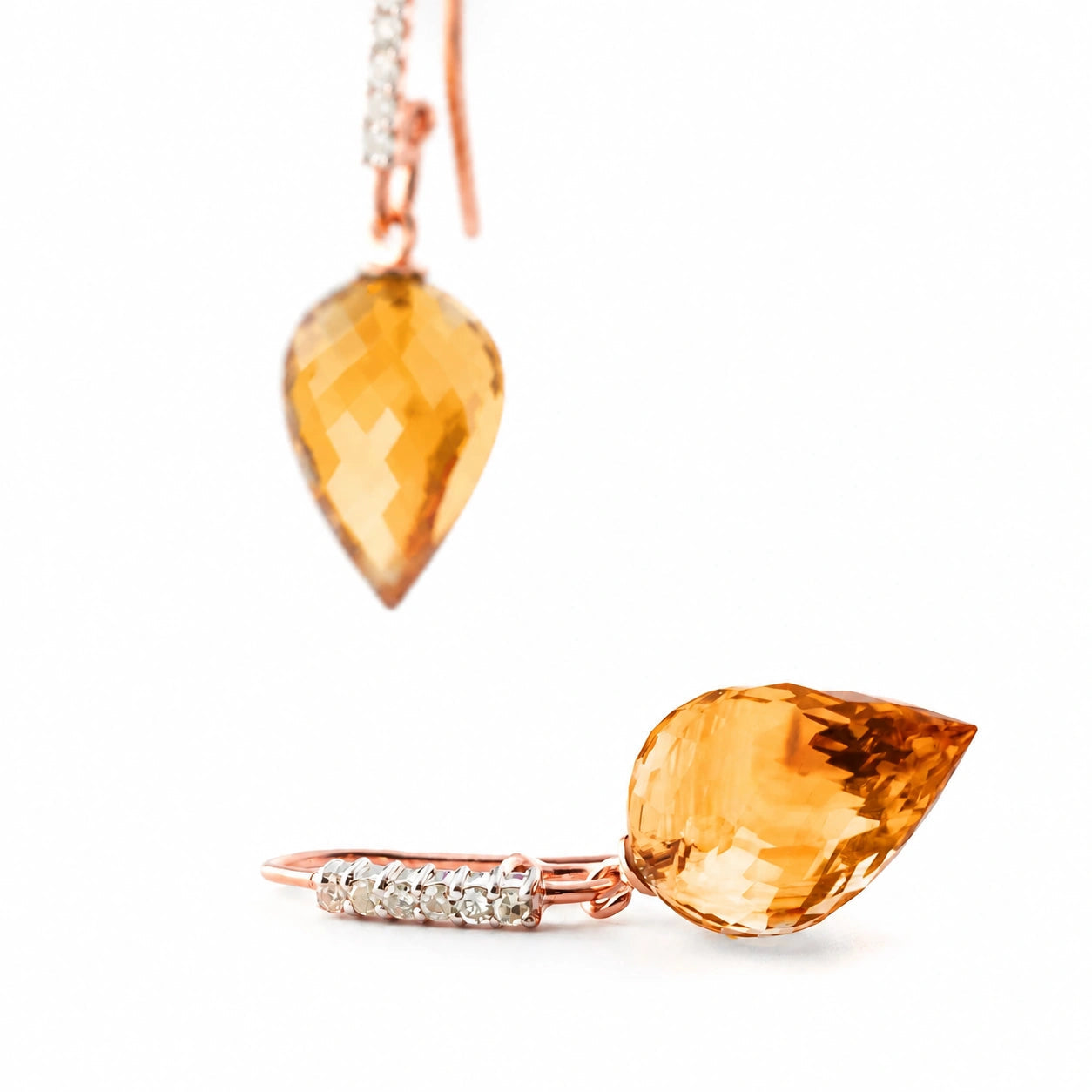 Rose Gold Earrings Citrine 10K — Carina
