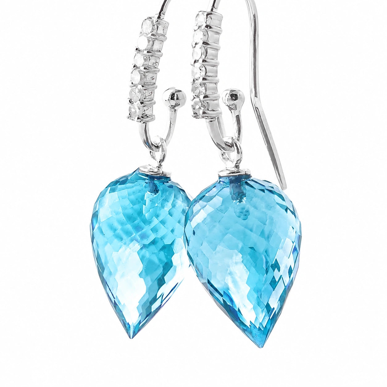 White Gold Diamond & Blue Topaz — Mariagermana