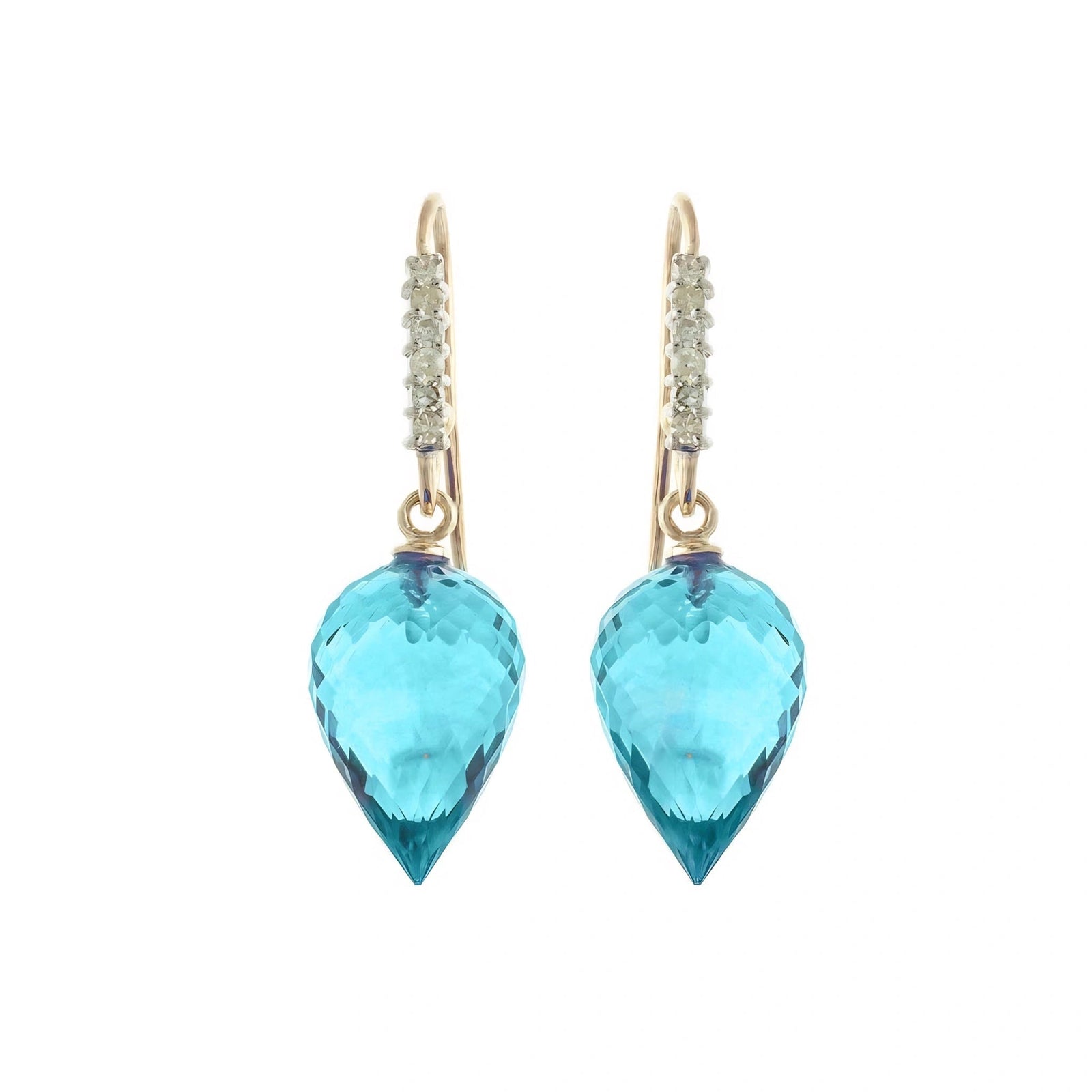 Yellow Gold Diamond & Blue Topaz — Mariagermana