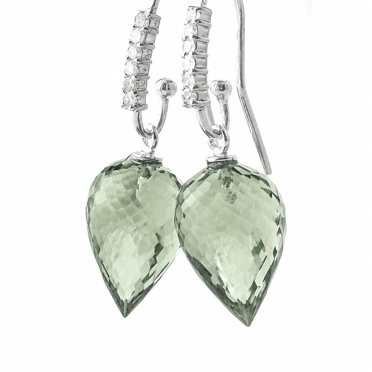 White Gold Diamond & Green Amethyst — Mariagermana