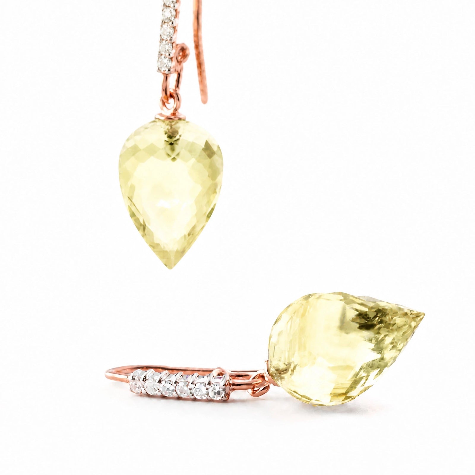 Rose Gold Diamond & Lemon Quartz — Mariagermana