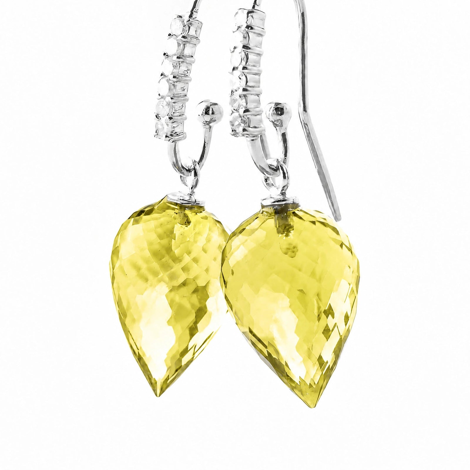 White Gold Diamond & Lemon Quartz — Mariagermana