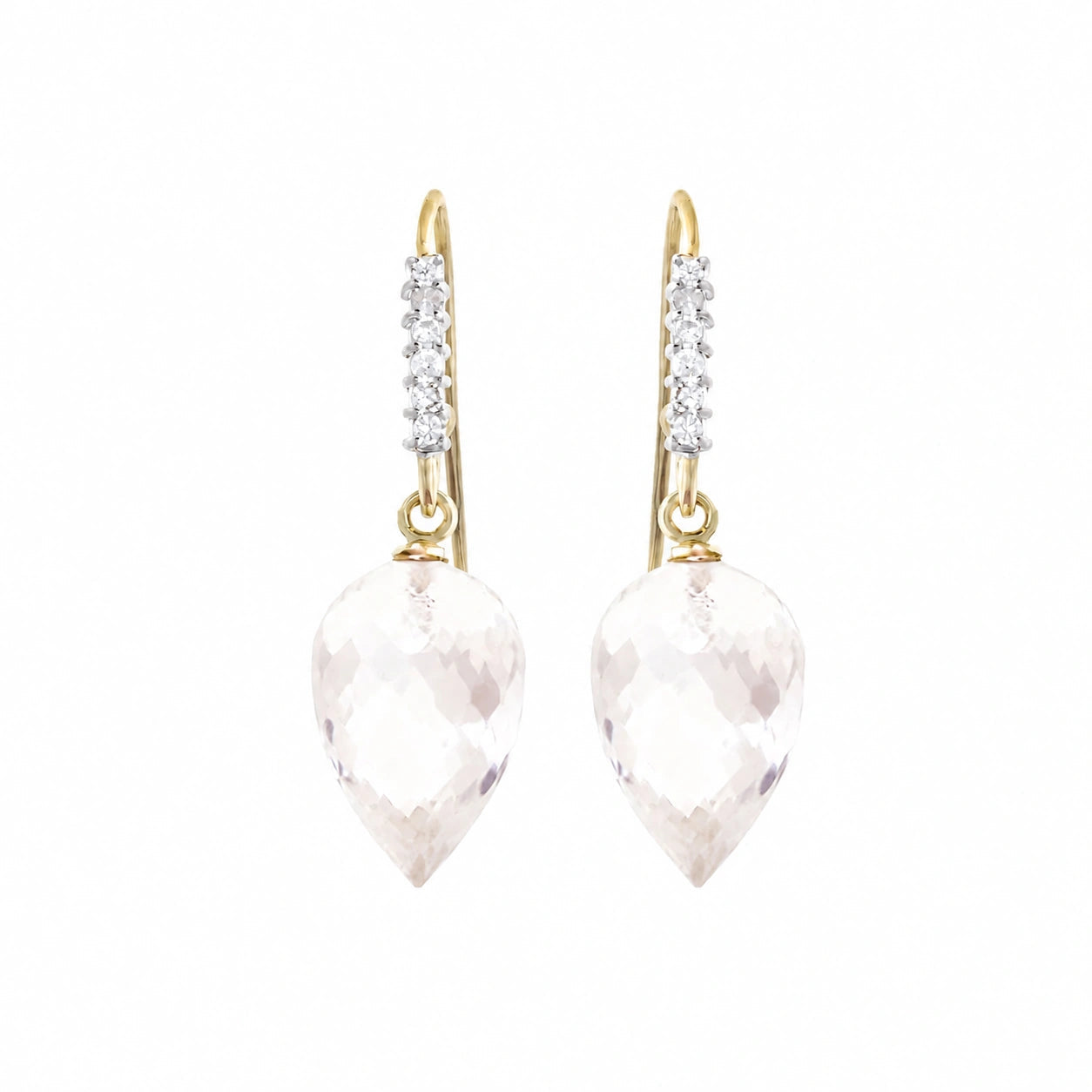 Yellow Gold Diamond & White Topaz — Mariagermana