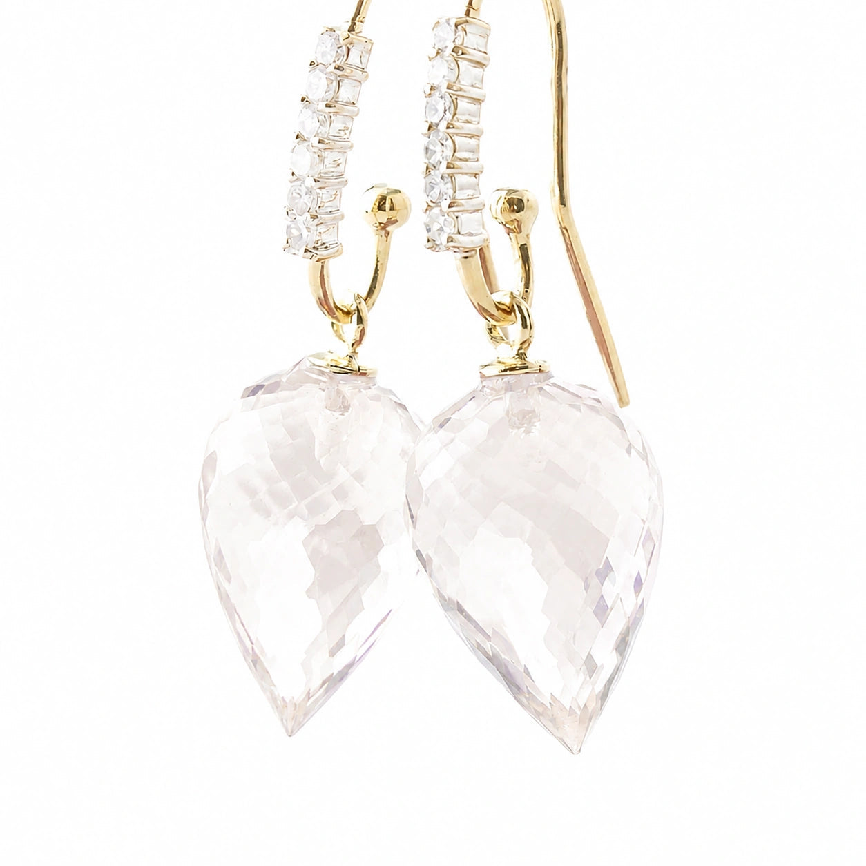 Yellow Gold Diamond & White Topaz — Mariagermana