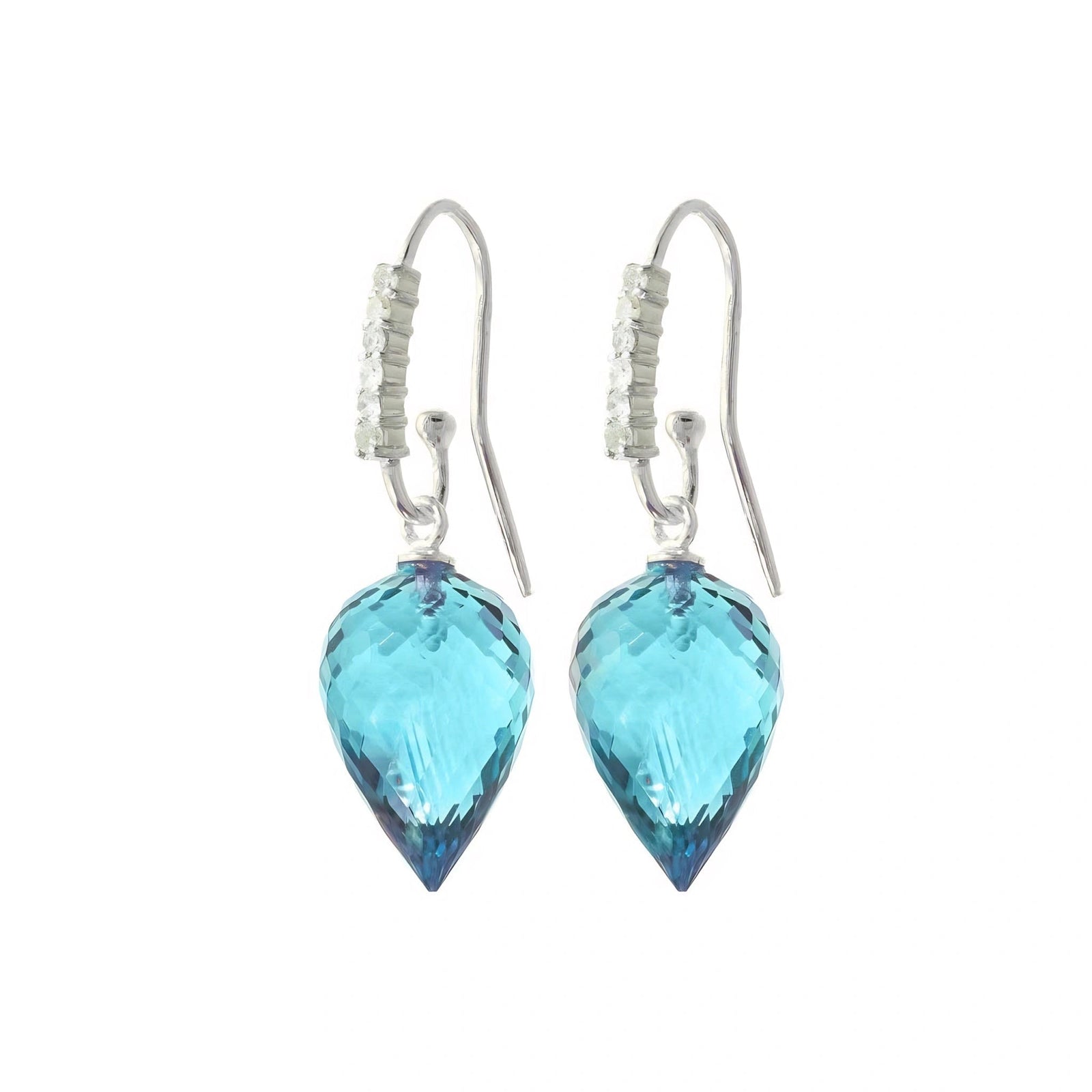 White Gold Earrings Blue Topaz 10K — Carina