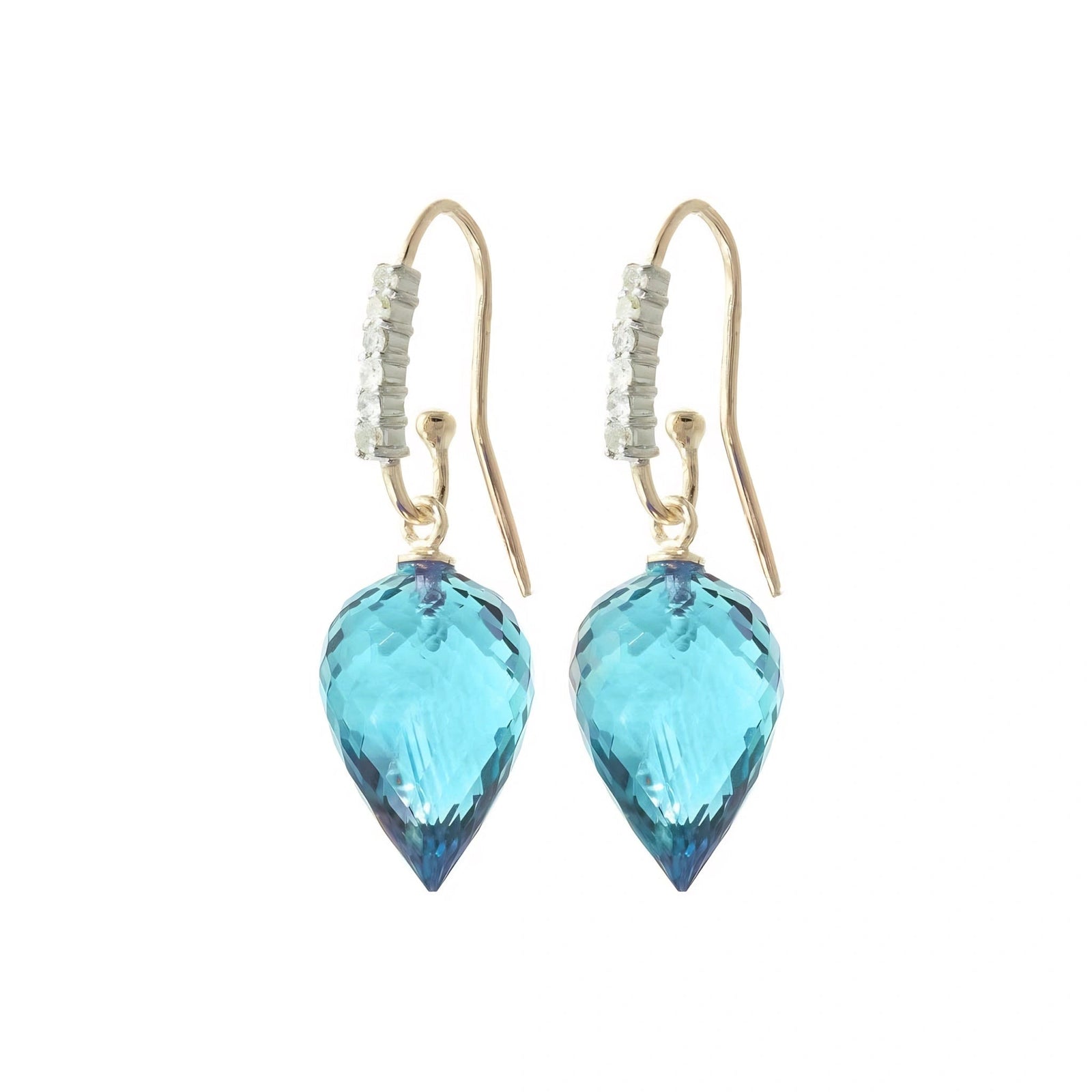 Yellow Gold Earrings Blue Topaz 10K — Carina