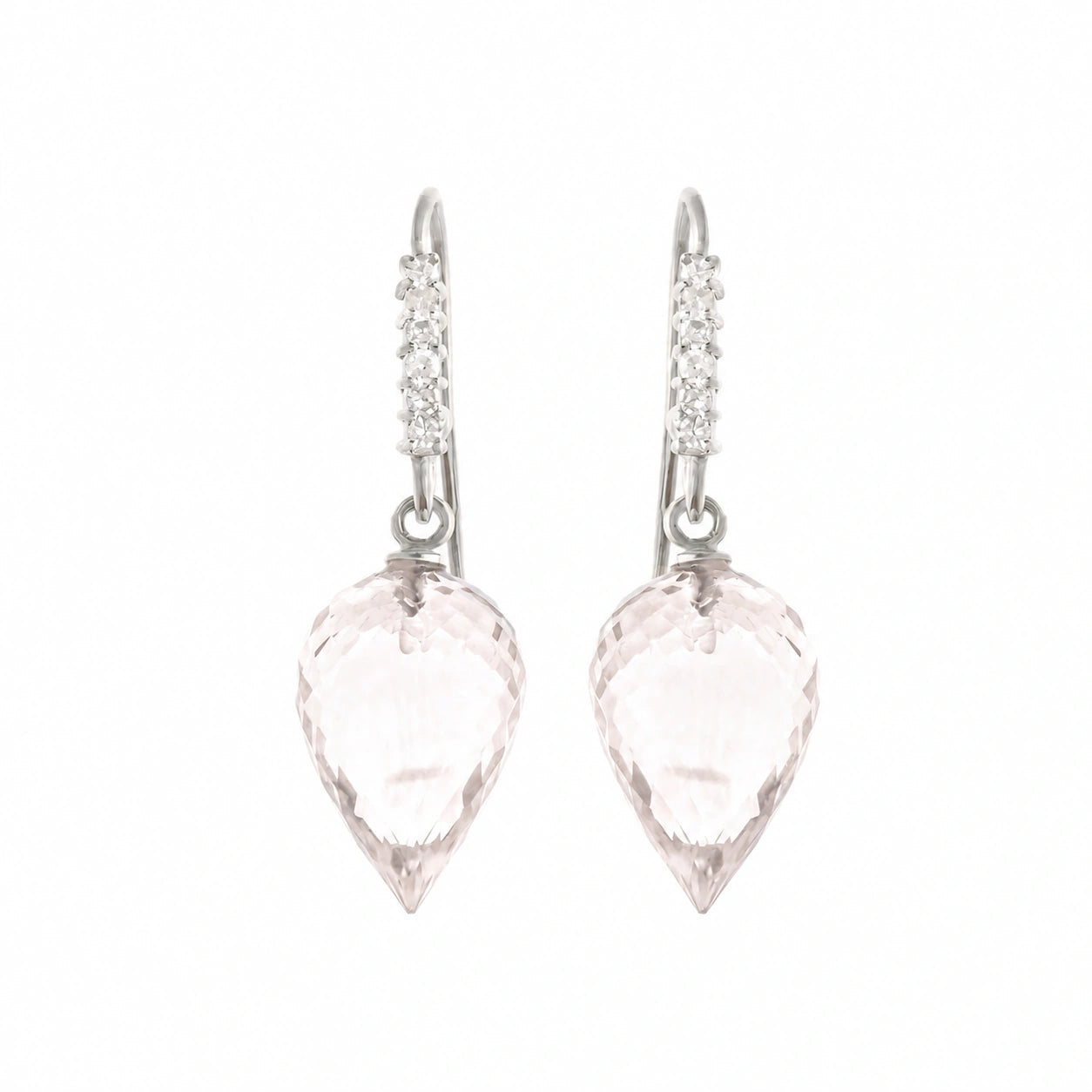 White Gold Earrings White Topaz 10K — Carina