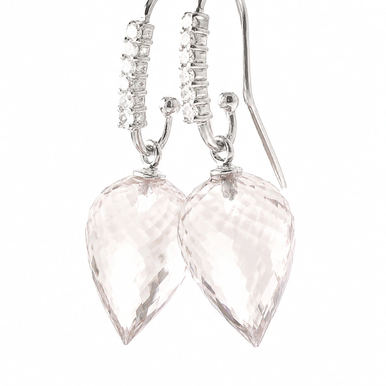 White Gold Earrings White Topaz 10K — Carina
