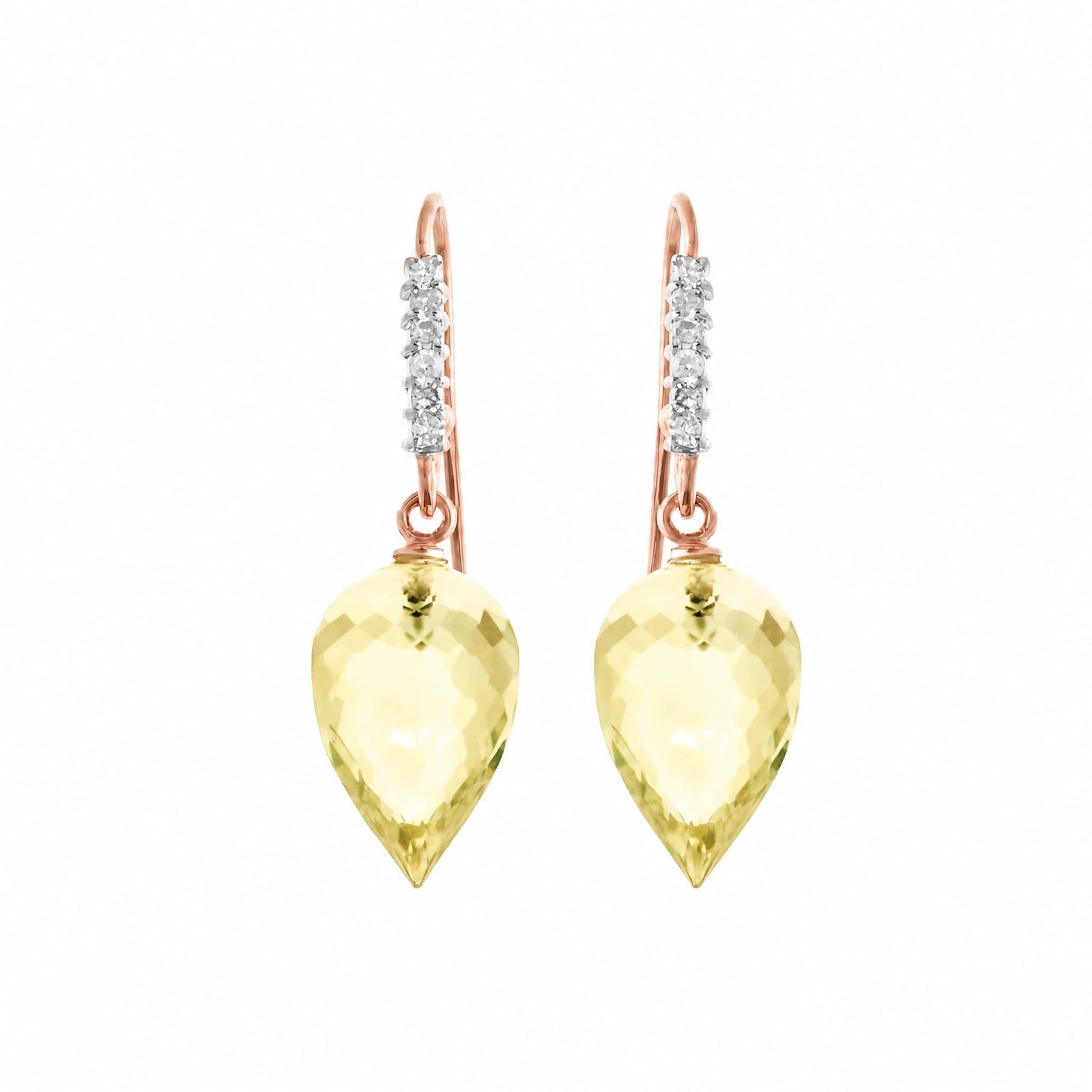 Rose Gold Earrings Lemon Quartz 10K — Carina