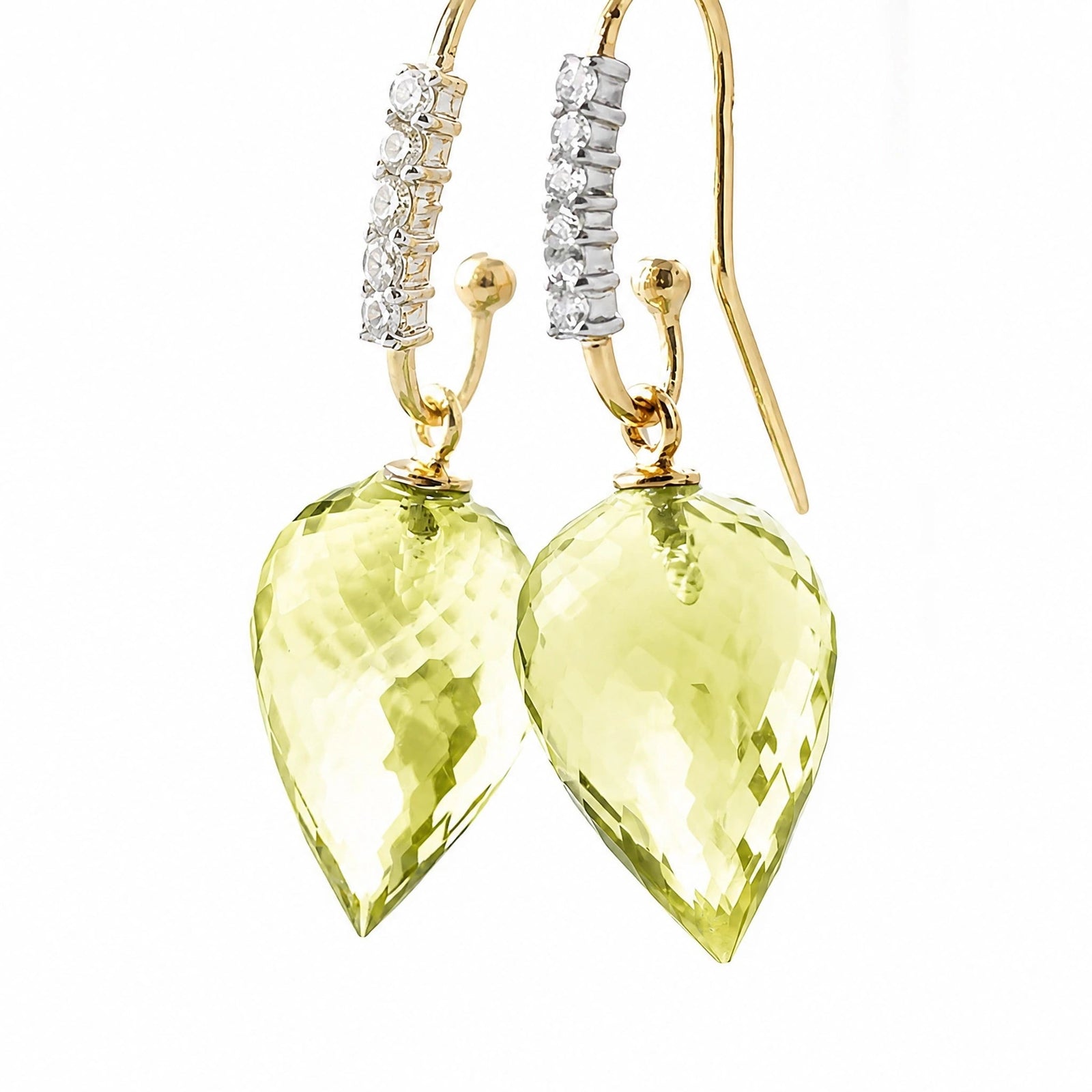 Yellow Gold Earrings Lemon Quartz 10K — Carina