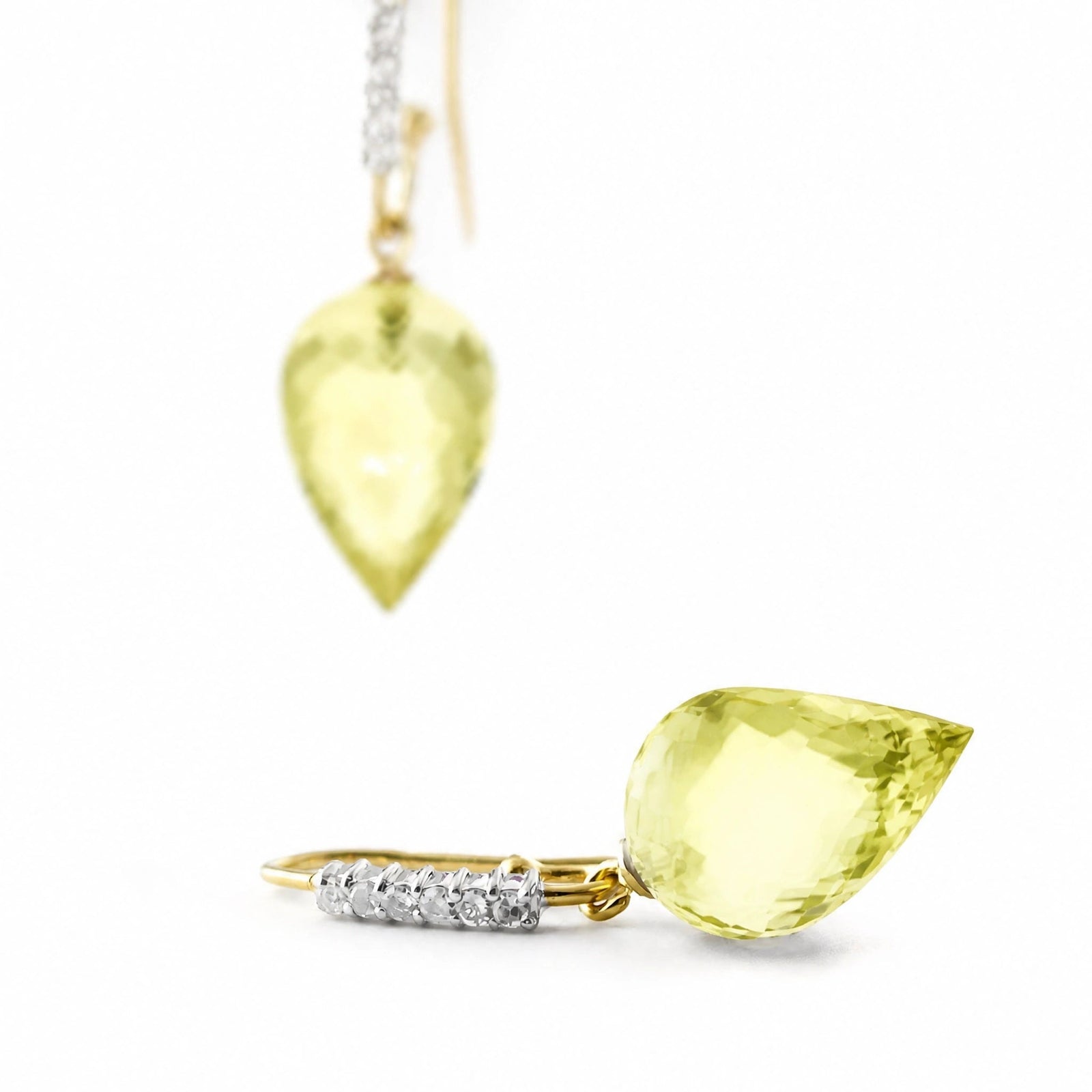 Yellow Gold Earrings Lemon Quartz 10K — Carina