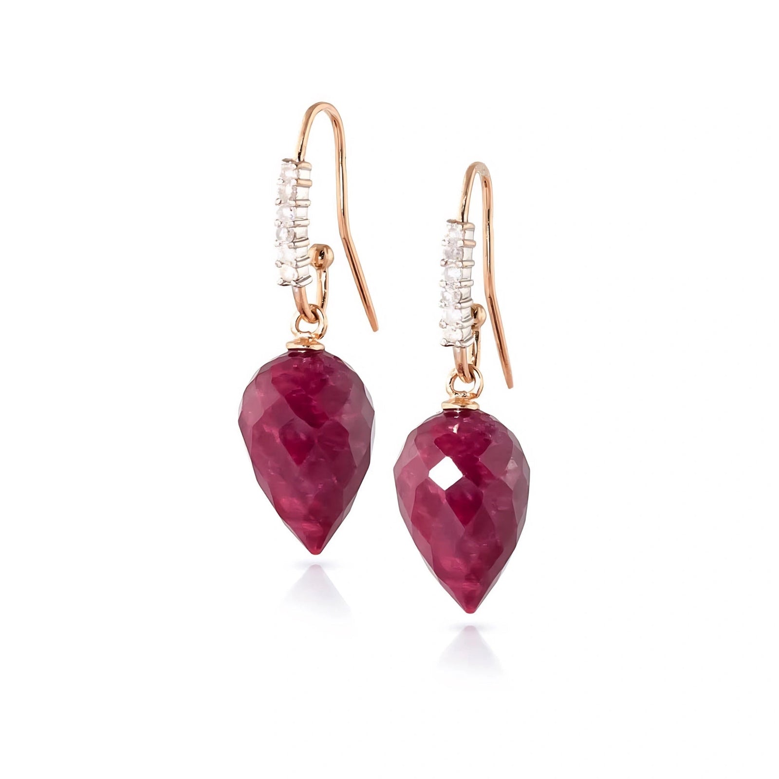 Rose Gold Earrings Ruby 10K — Carina
