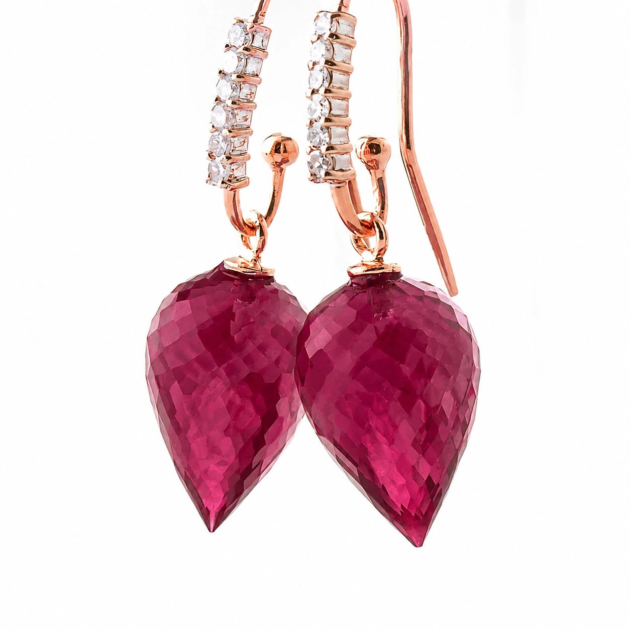 Rose Gold Earrings Ruby 10K — Carina