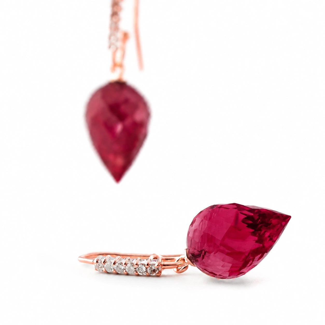 Rose Gold Earrings Ruby 10K — Carina