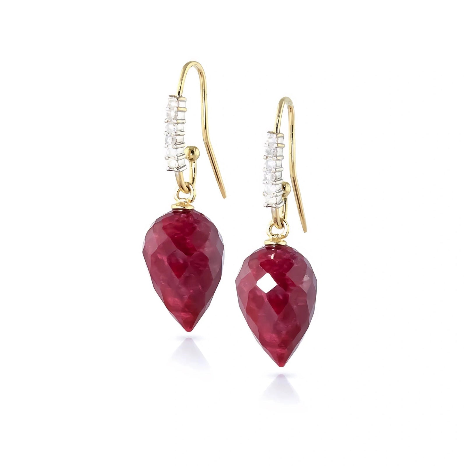 Yellow Gold Earrings Ruby 10K — Carina