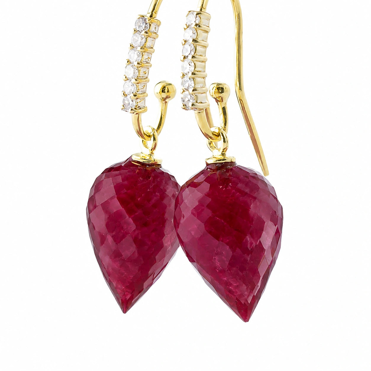 Yellow Gold Earrings Ruby 10K — Carina