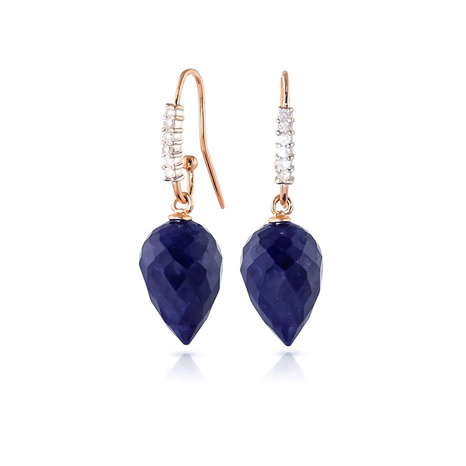 Rose Gold Earrings Sapphire 10K — Carina