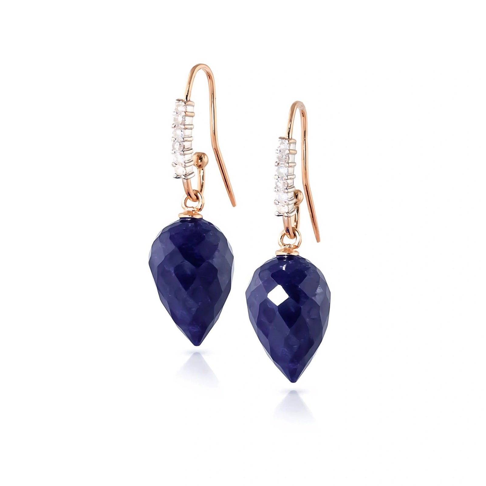 Rose Gold Earrings Sapphire 10K — Carina