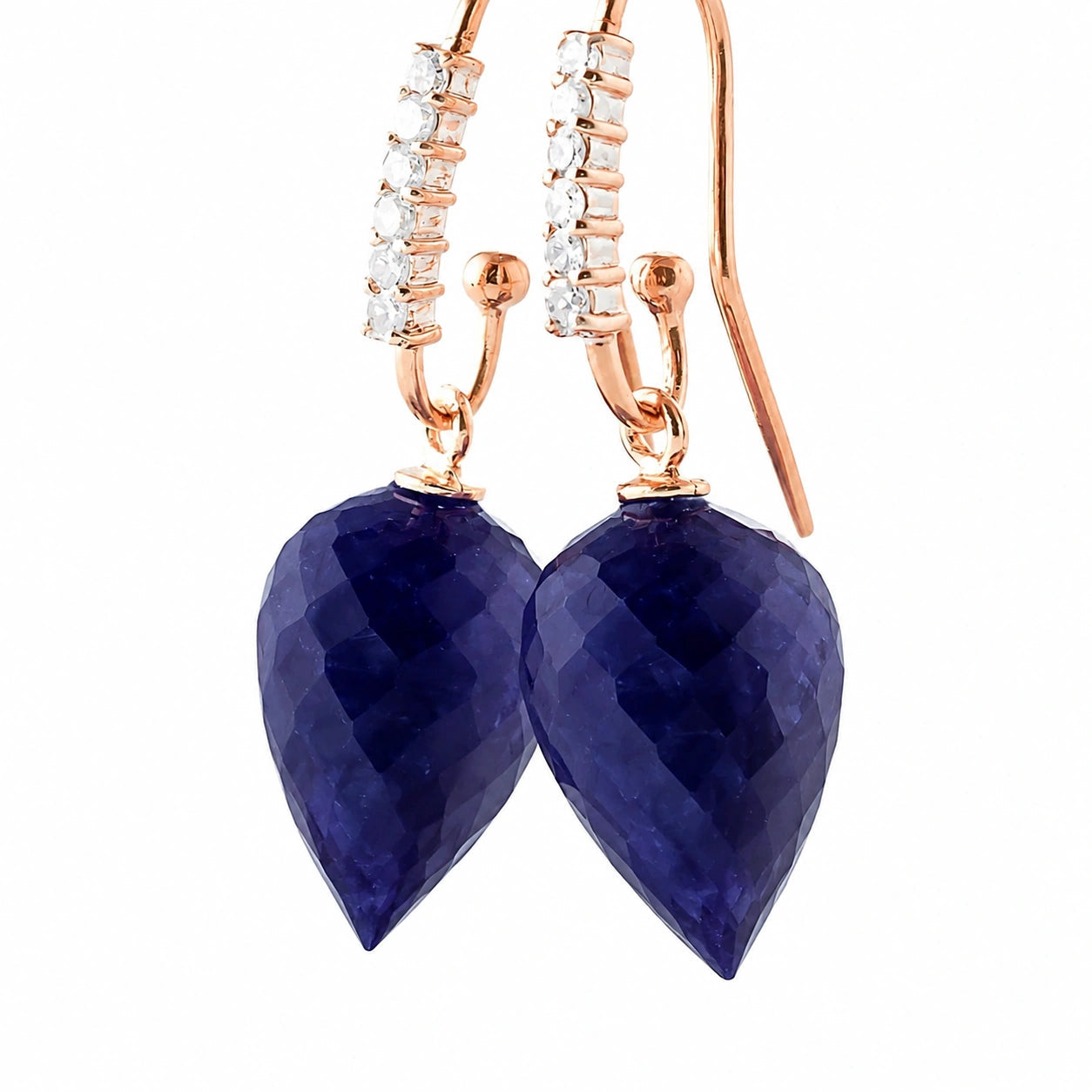 Rose Gold Earrings Sapphire 10K — Carina