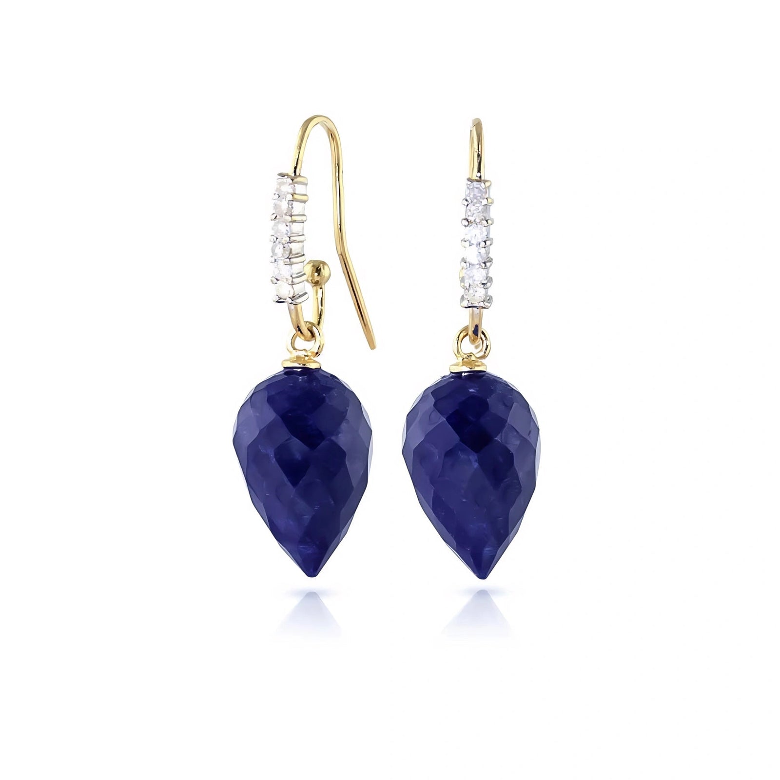 Yellow Gold Earrings Sapphire 10K — Carina