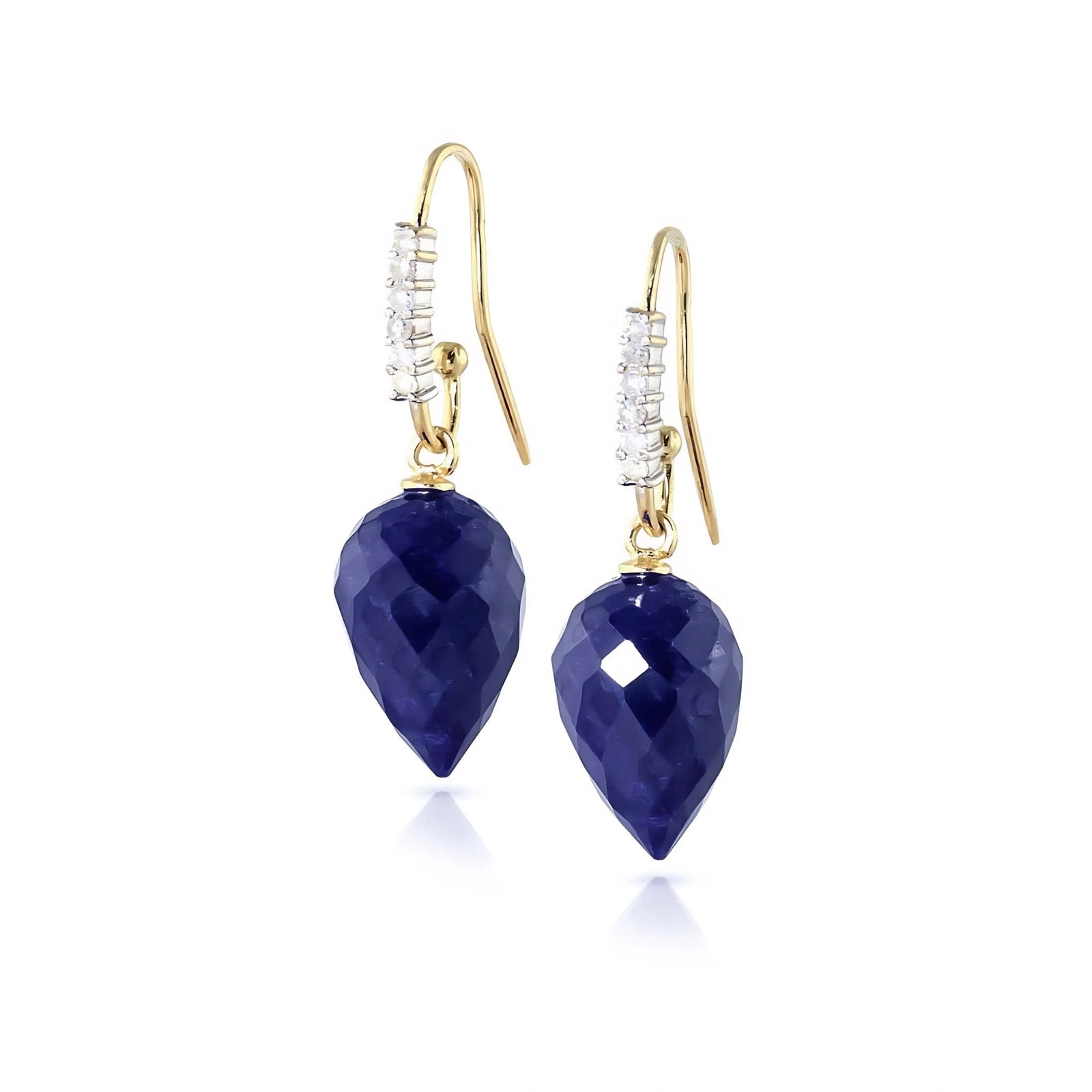 Yellow Gold Earrings Sapphire 10K — Carina