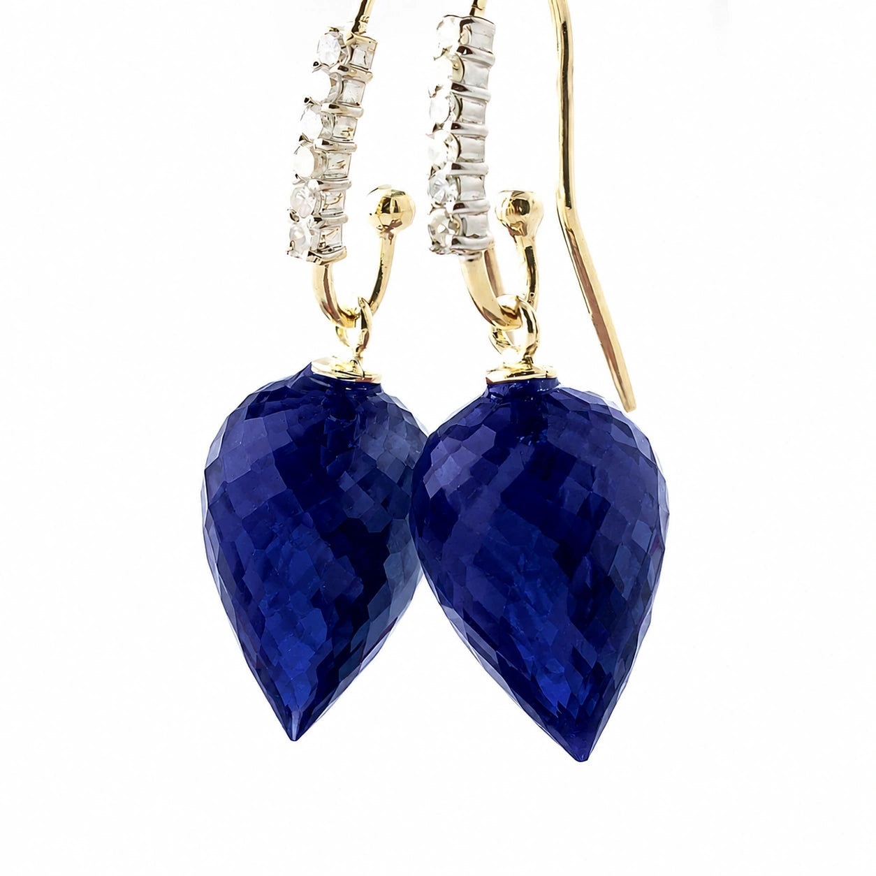 Yellow Gold Earrings Sapphire 10K — Carina