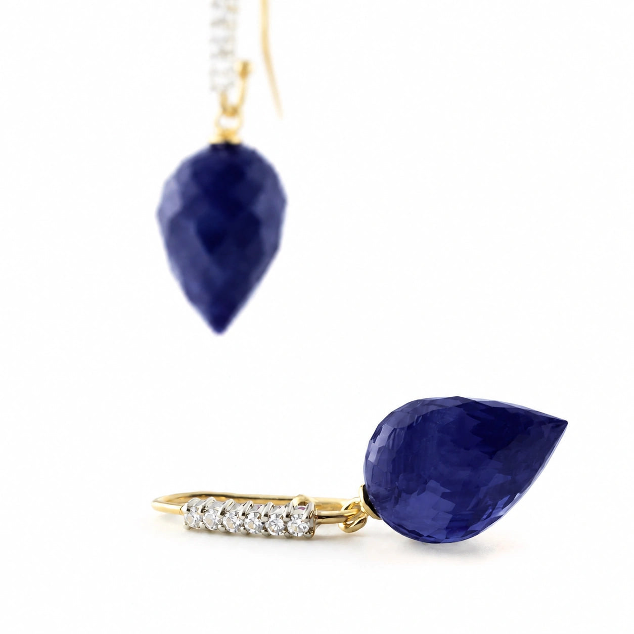 Yellow Gold Earrings Sapphire 10K — Carina