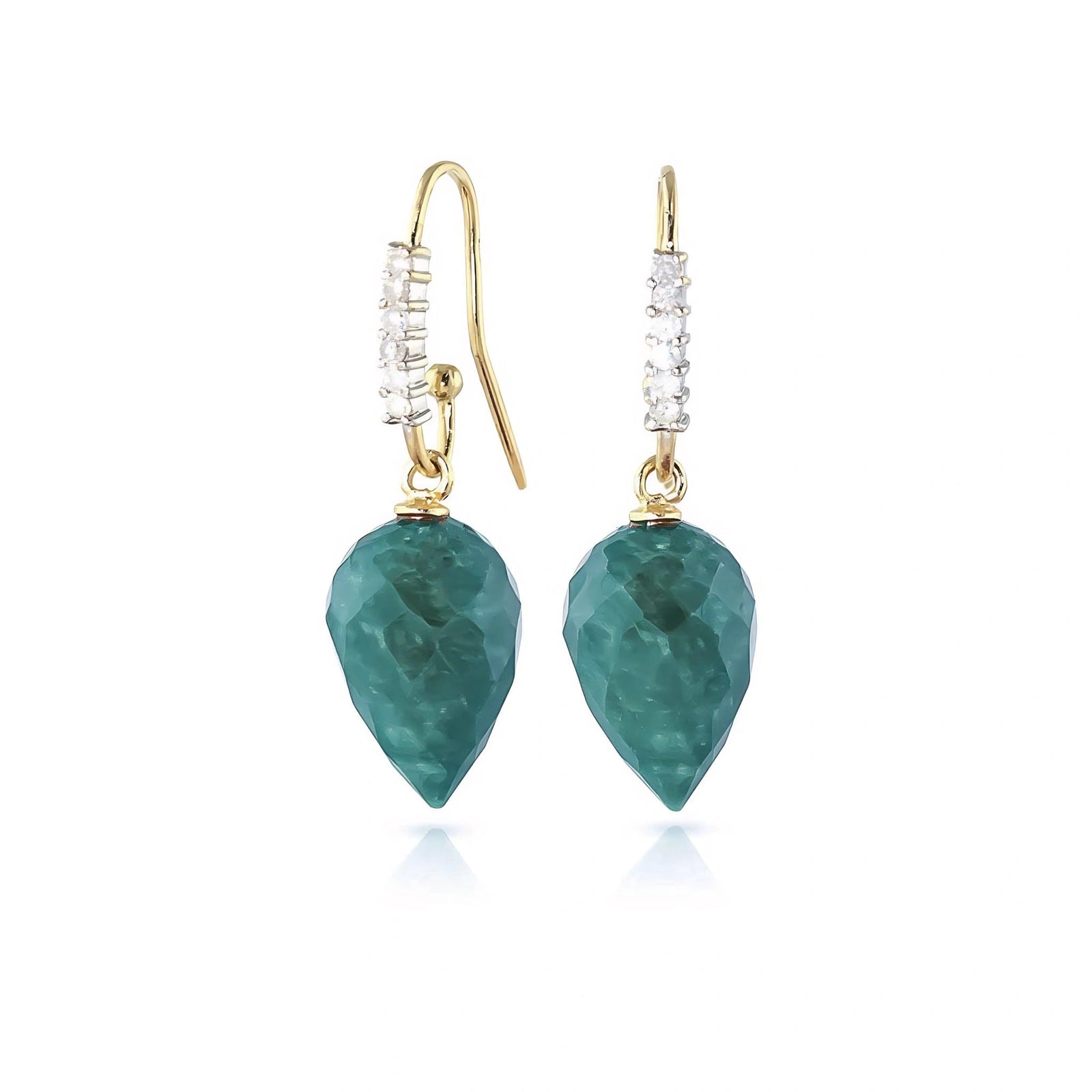 Yellow Gold Earrings Emerald 10K — Carina