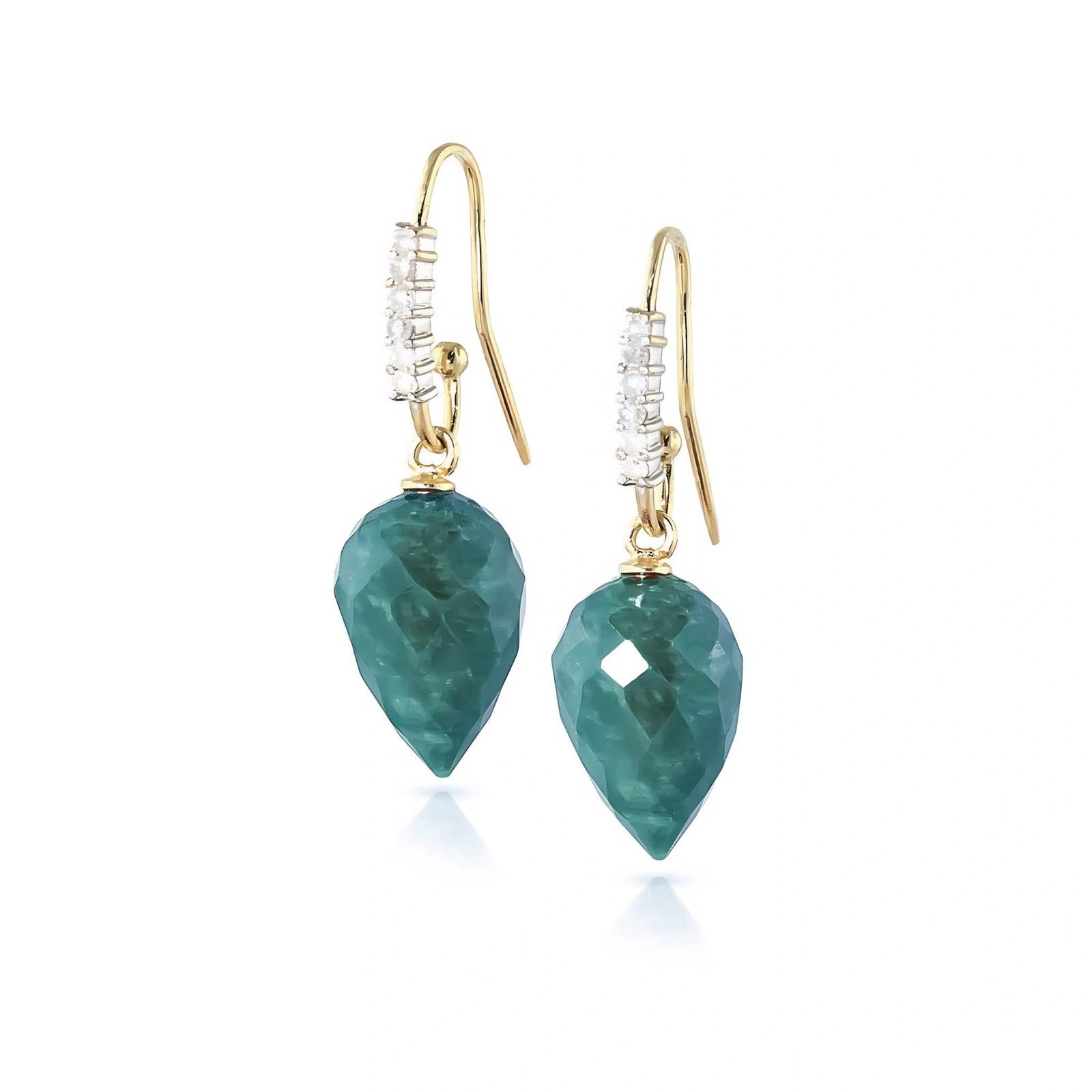 Yellow Gold Earrings Emerald 10K — Carina