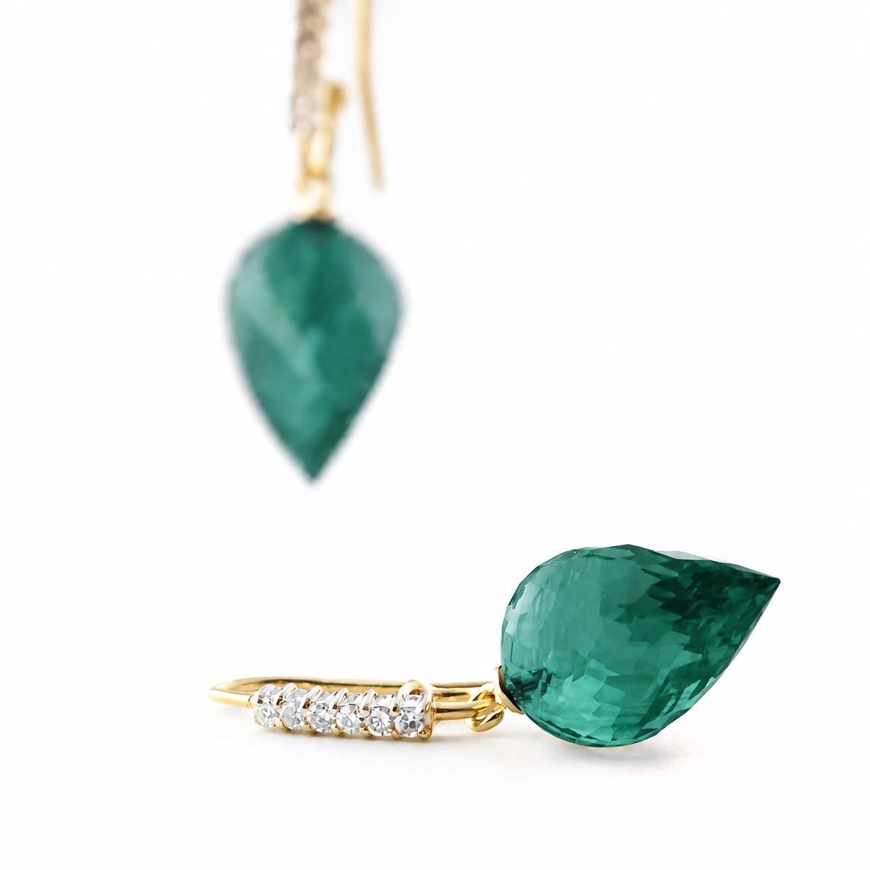 Yellow Gold Earrings Emerald 10K — Carina