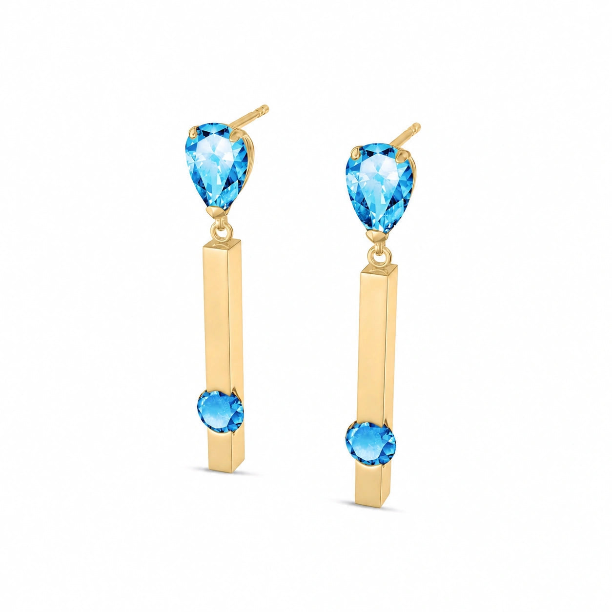 Yellow Gold Blue Topaz — Mariagertrude